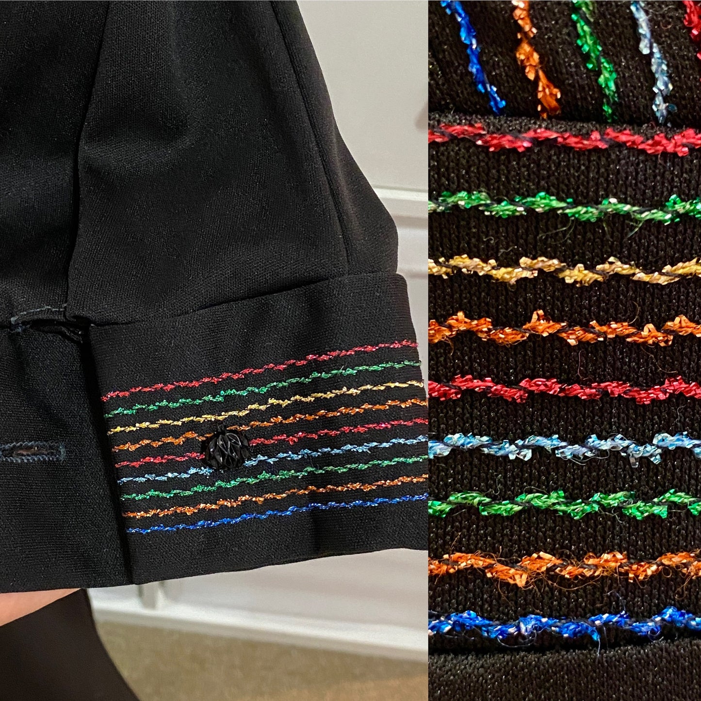 70’s Rainbow Trim Wide Leg Jumpsuit