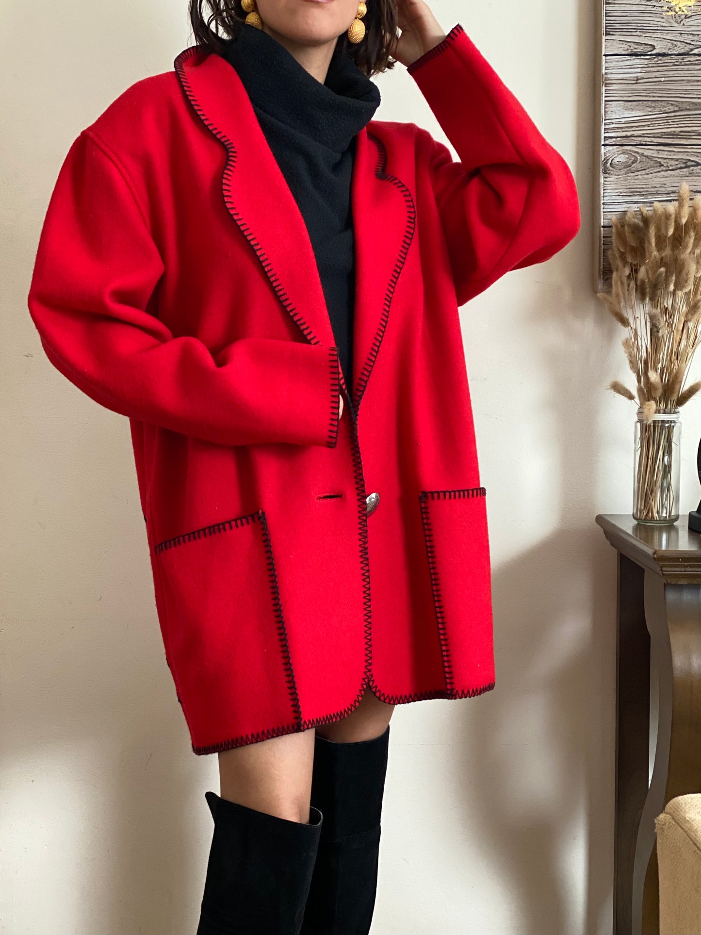 80’s Husky/wolf Oversized Jacket (L)