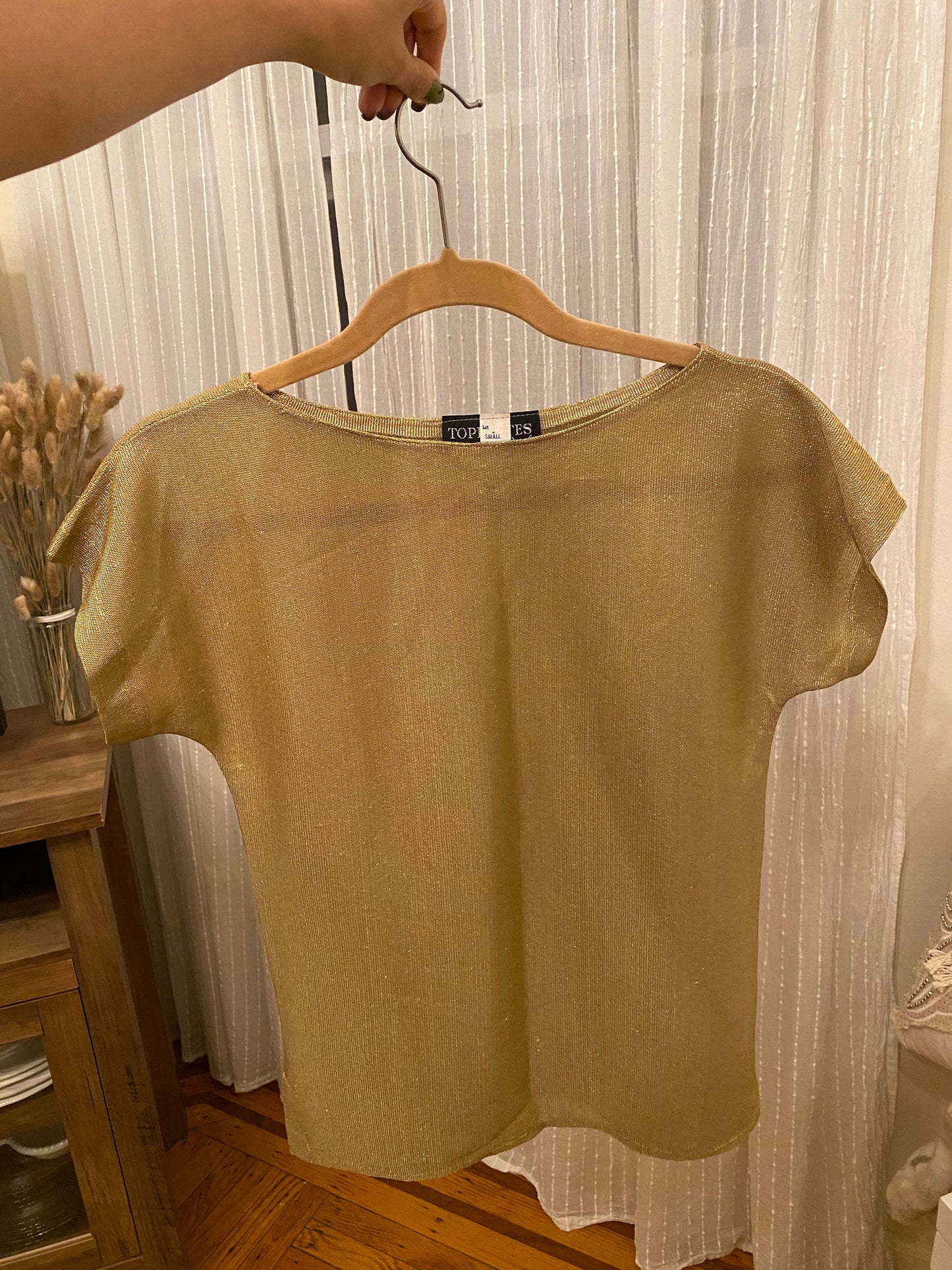 Gold Metallic Short Sleeve