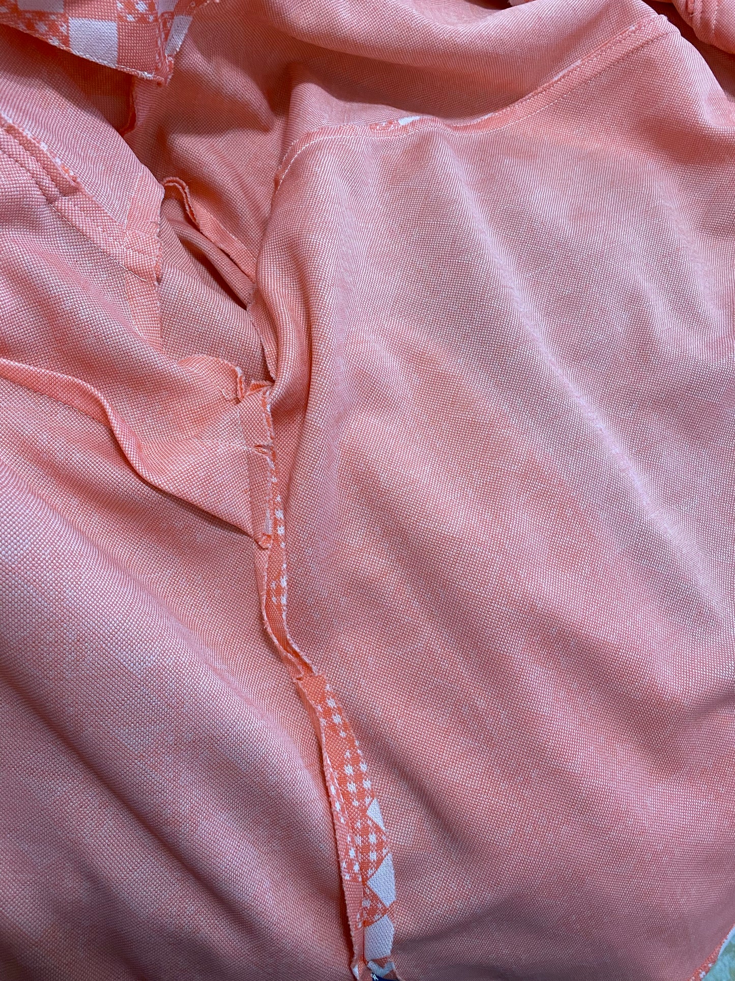 70's 2-Piece Coral Pink Set - Jacket Shirt & Wide Leg Bottoms (M-L)