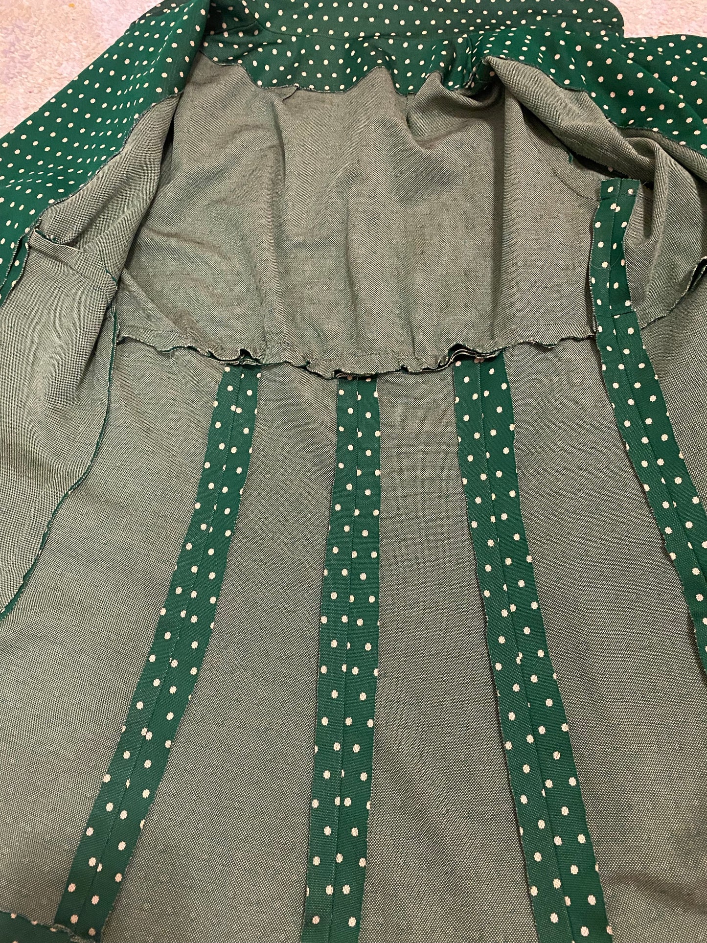 70’s 2-Piece Polka Dot (High rise wide leg bottoms & Jacket) (27”W)