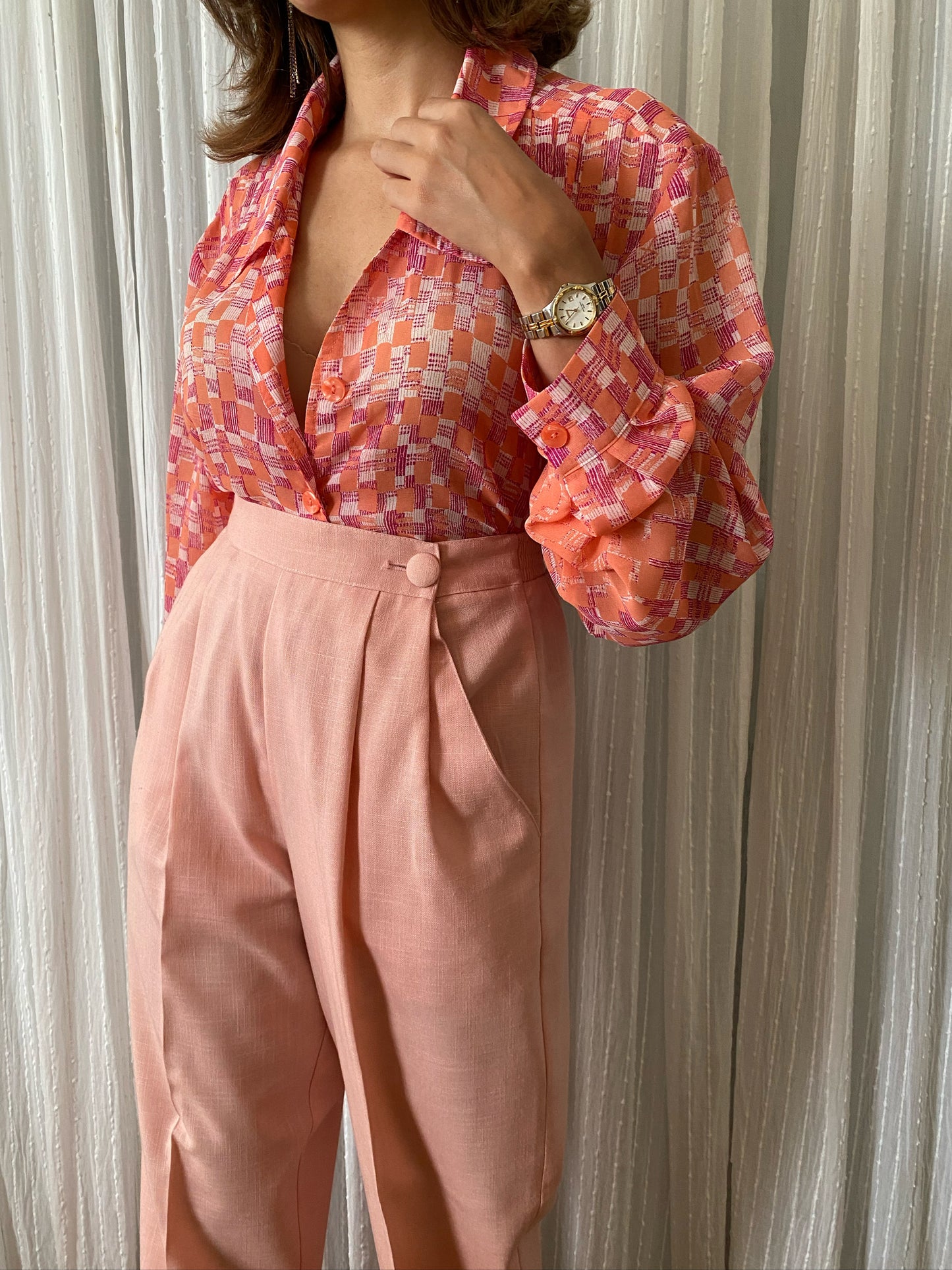 Abstract Long Sleeve Blouse