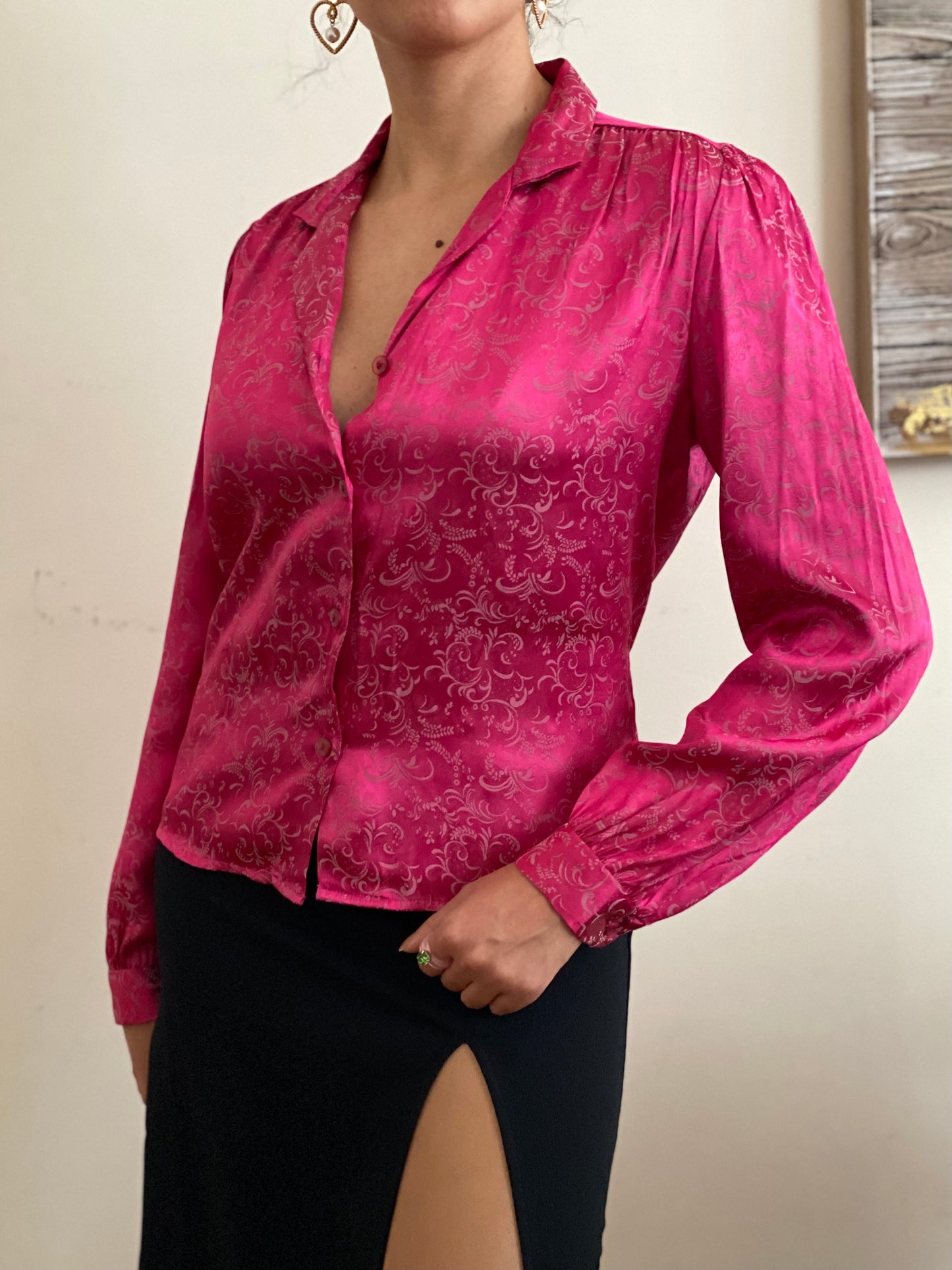 Abstract pattern Button down Long sleeve blouse