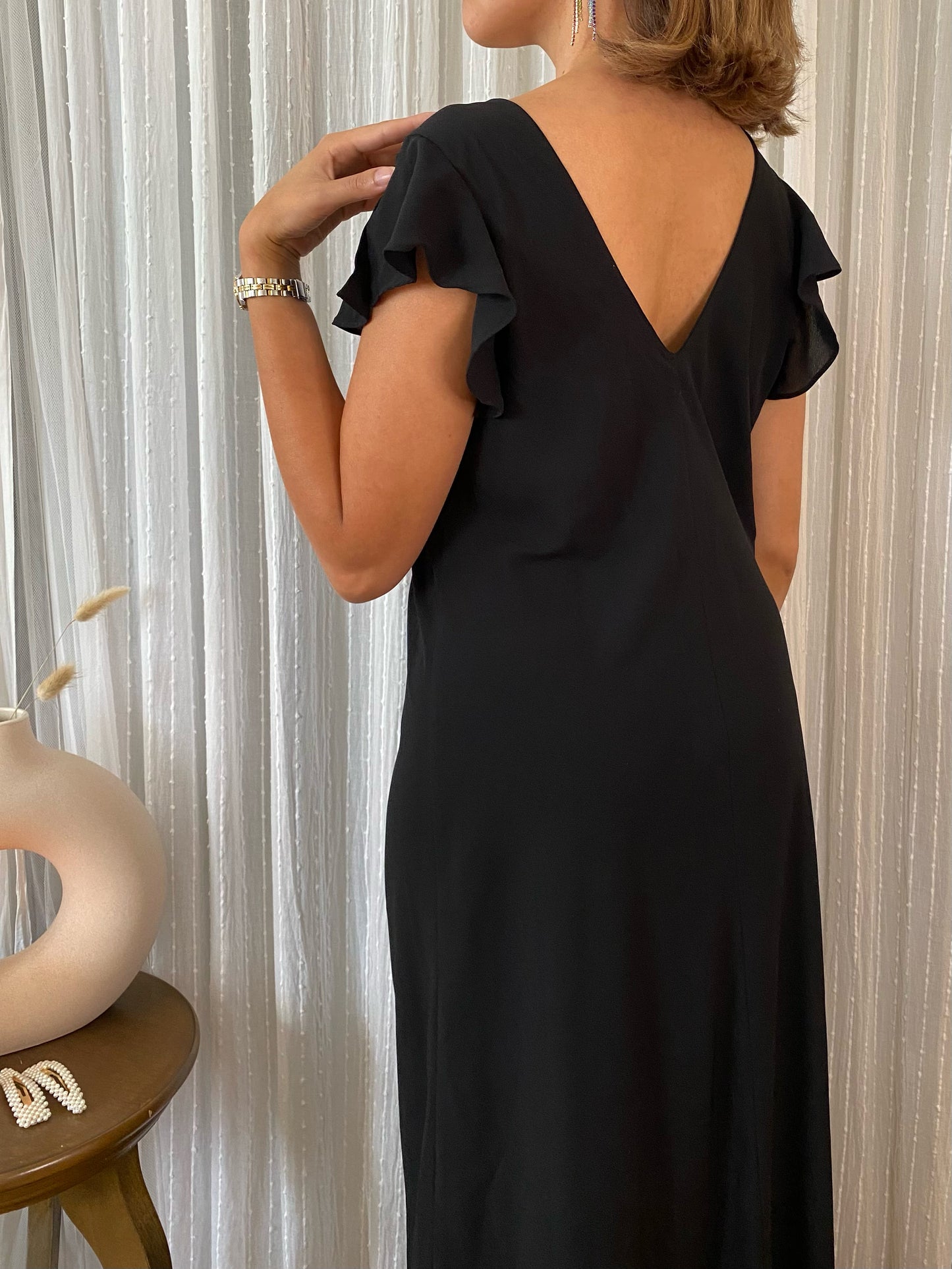 Black Long Floral Gown