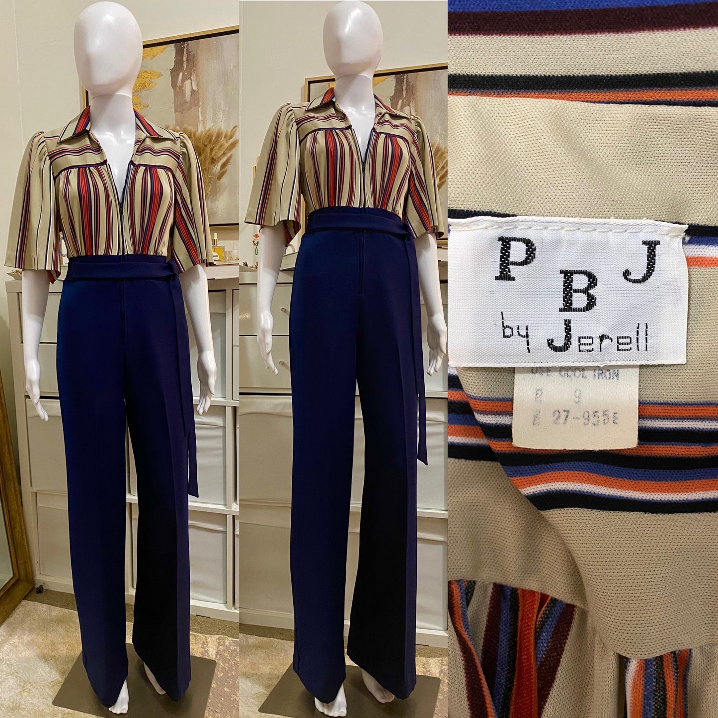 70's Blue Bell Bottom Jumpsuit (XS-S)