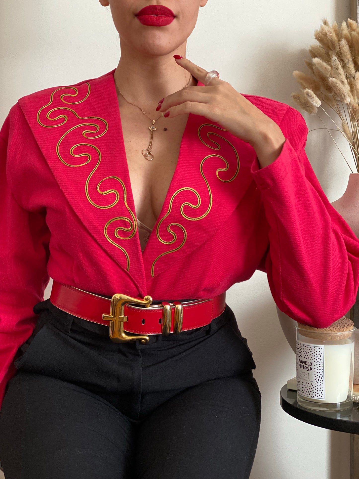 Cropped sailor long sleeve jacket/blouse