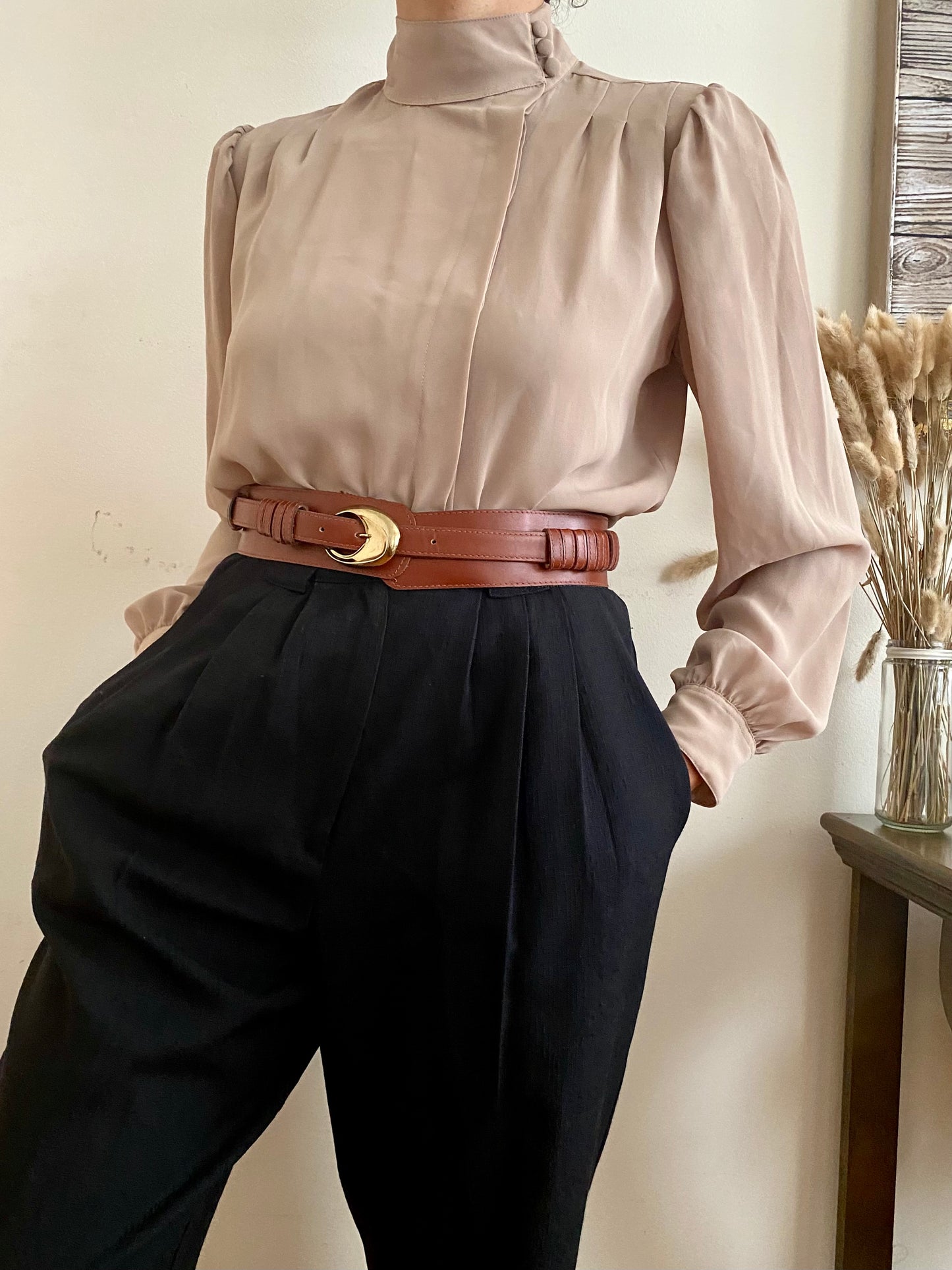 High Neck long sleeve blouse