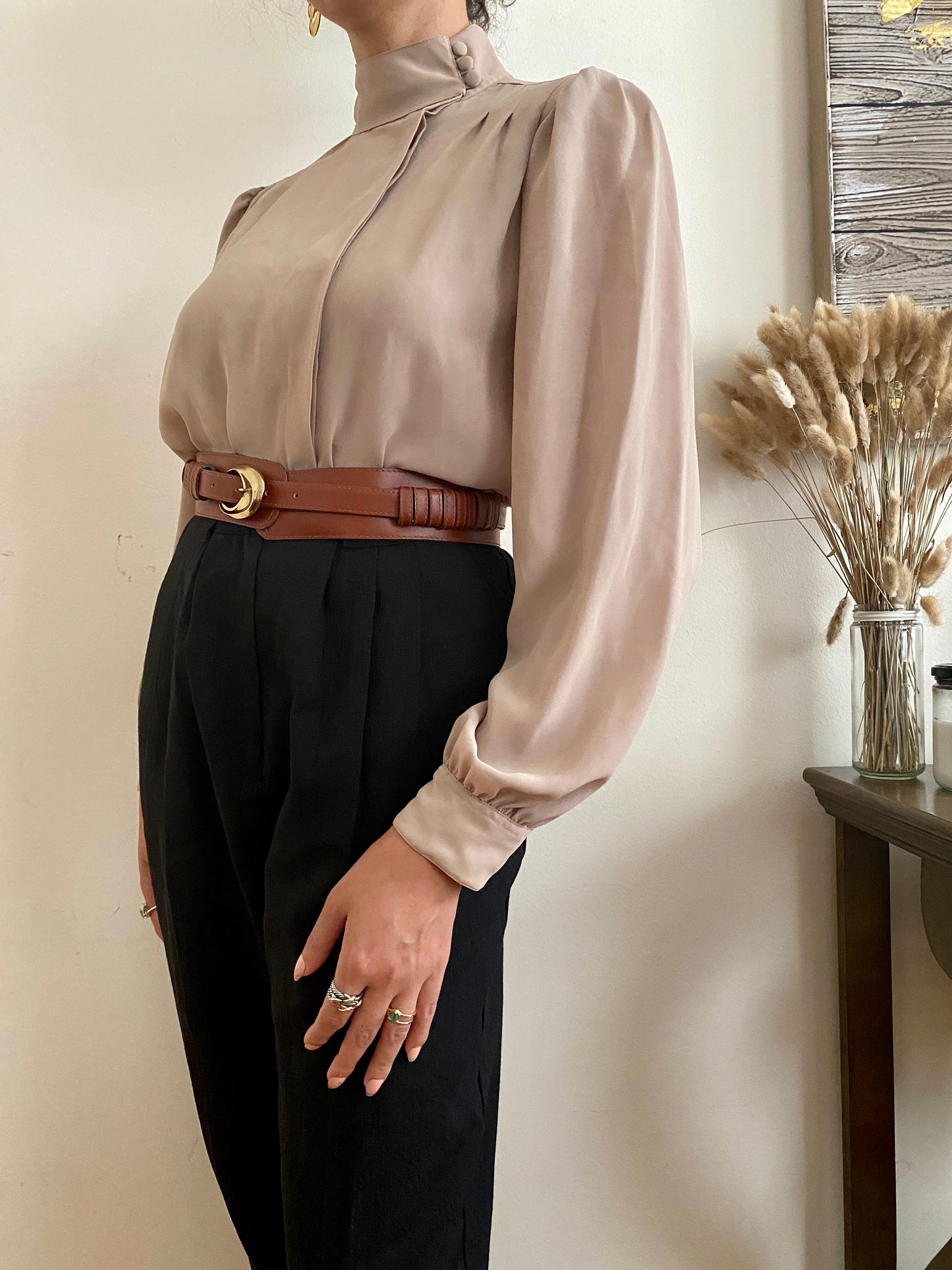 High Neck long sleeve blouse