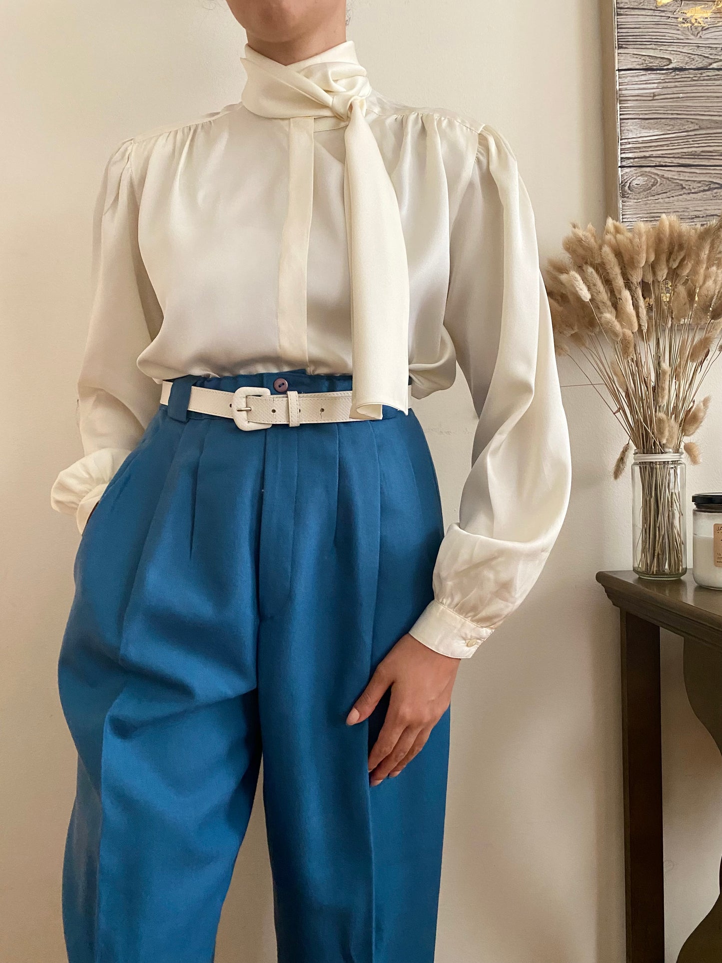 Business Essential White Bow-Tie Blouse