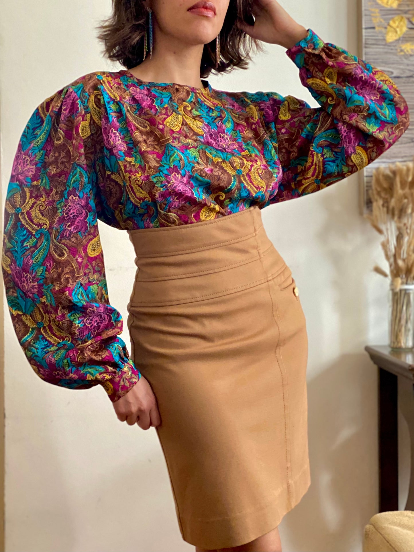 80's Abstract Paisley Blouse  (16)