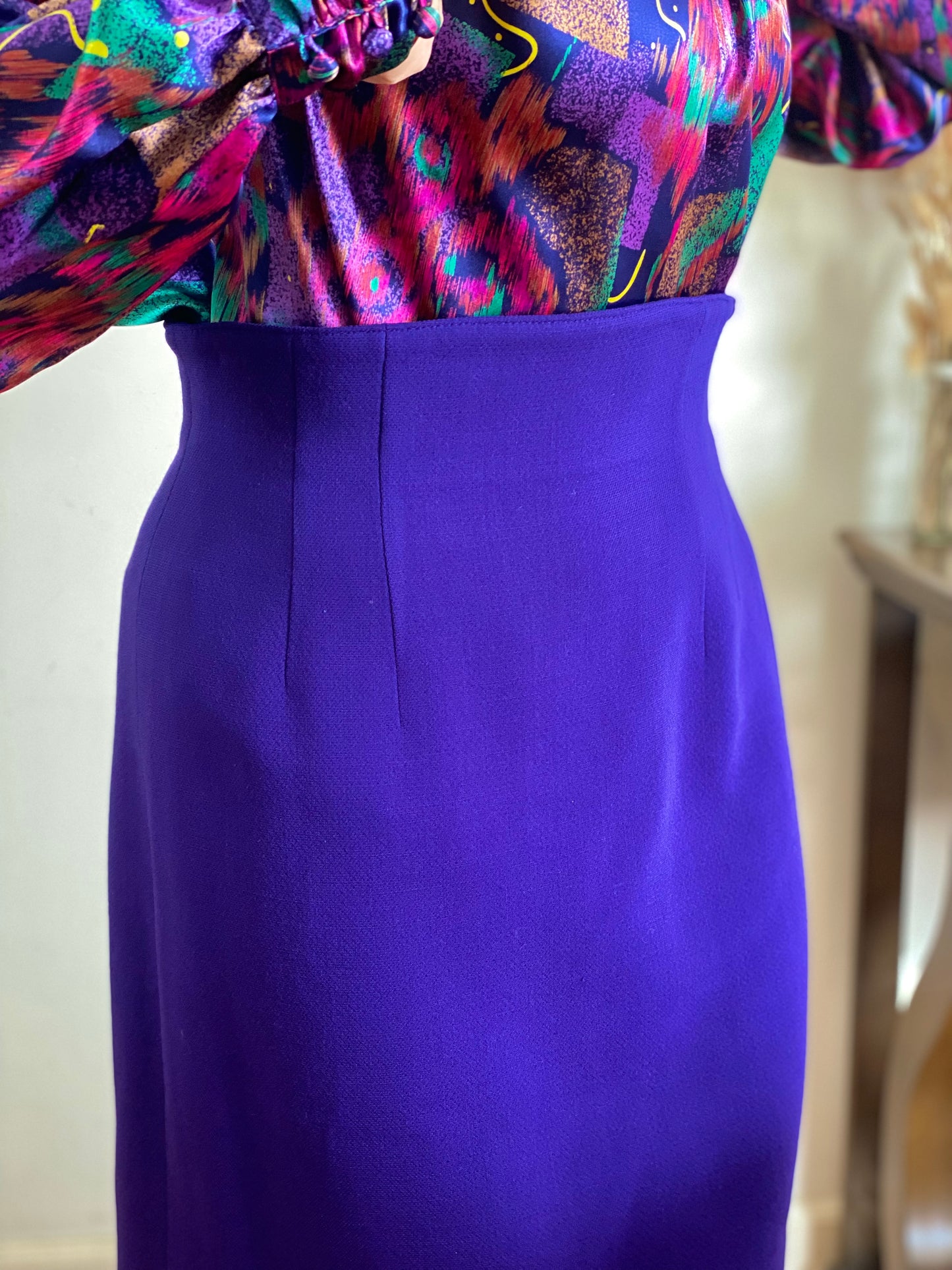 High Waisted Knee  Length Skirt (40)