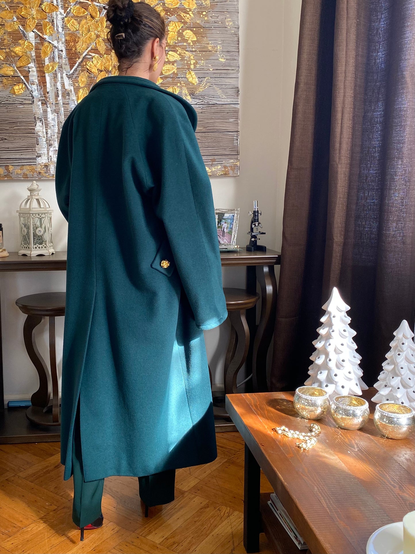 80's Cashmere blend Emerald Winter Coat (12)