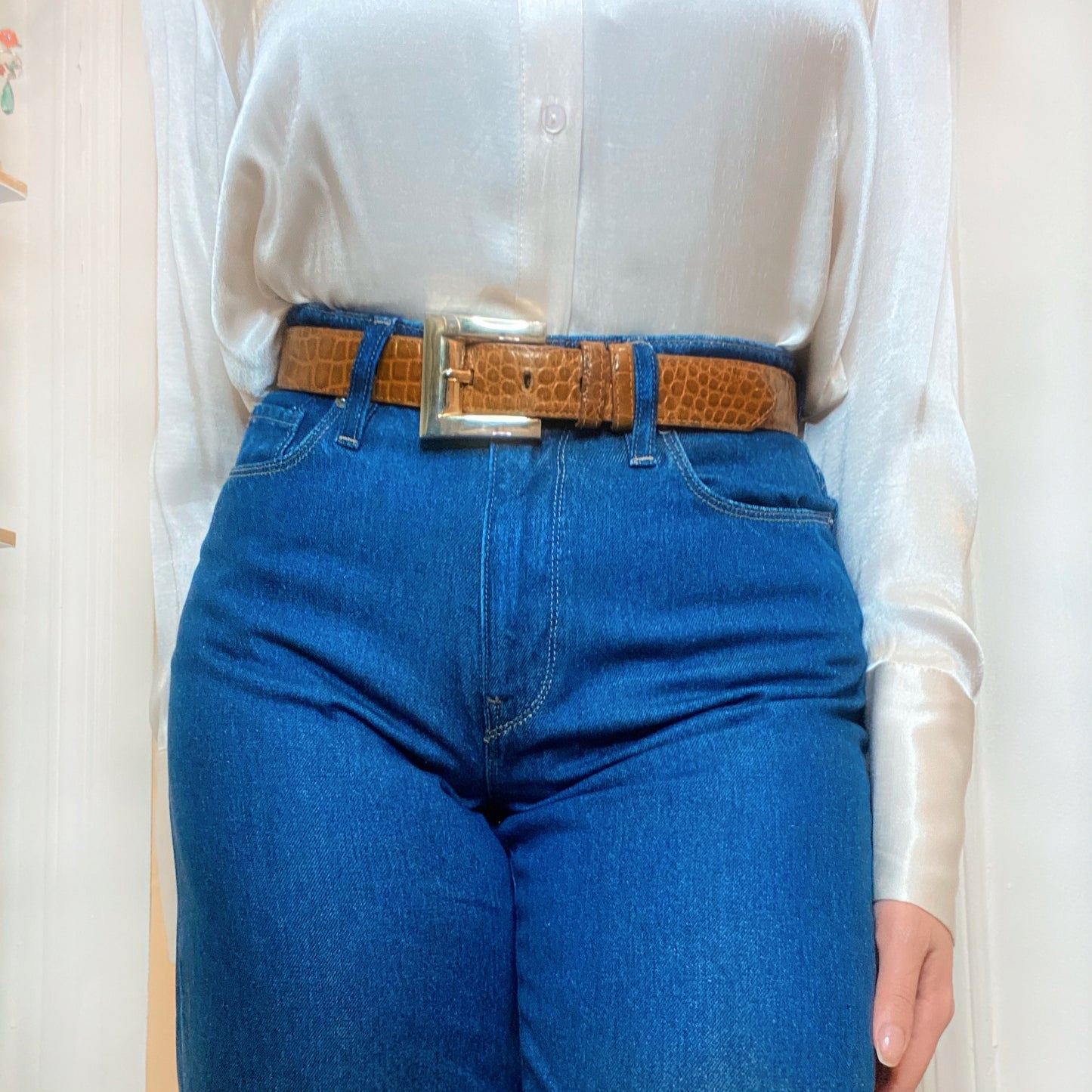 Vintage Alligator Embossed Belt