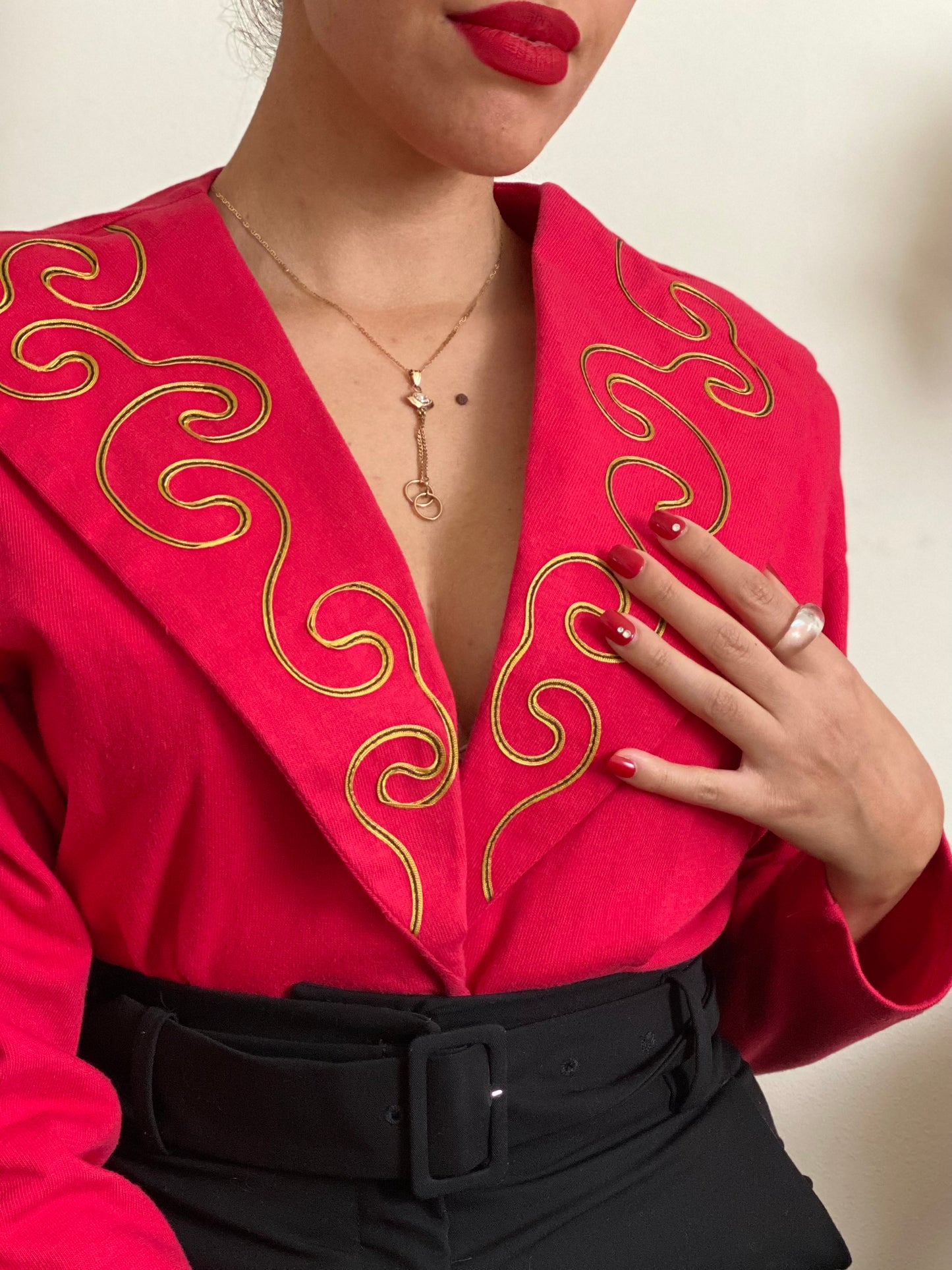 Cropped sailor long sleeve jacket/blouse