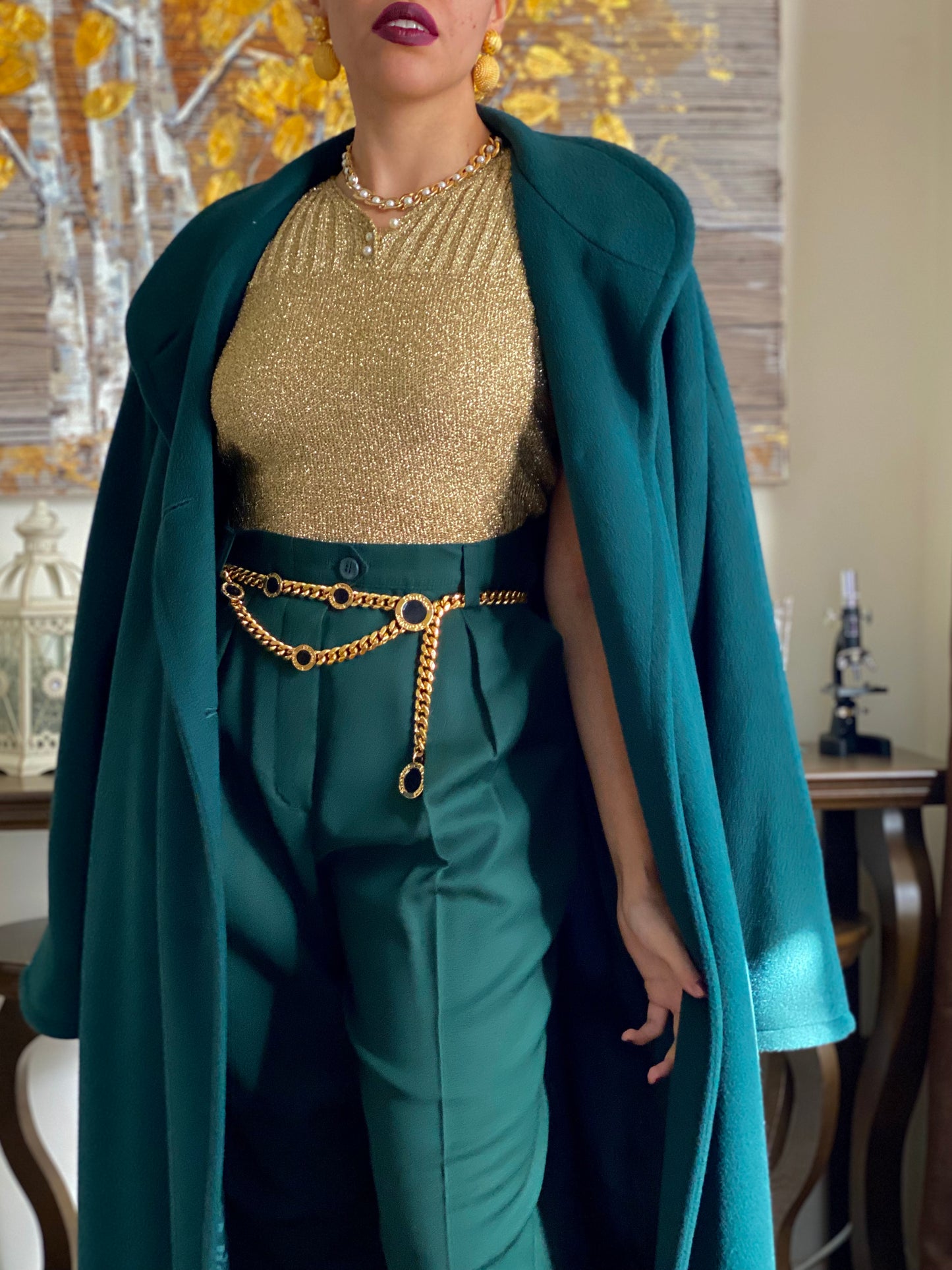 80's Cashmere blend Emerald Winter Coat (12)