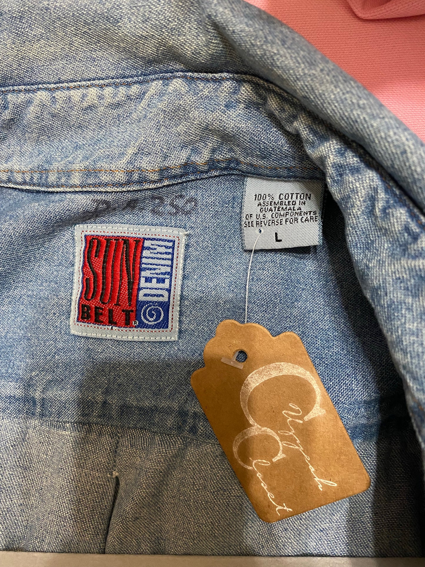 80's Lace & Crotchet Denim Jacket (L)