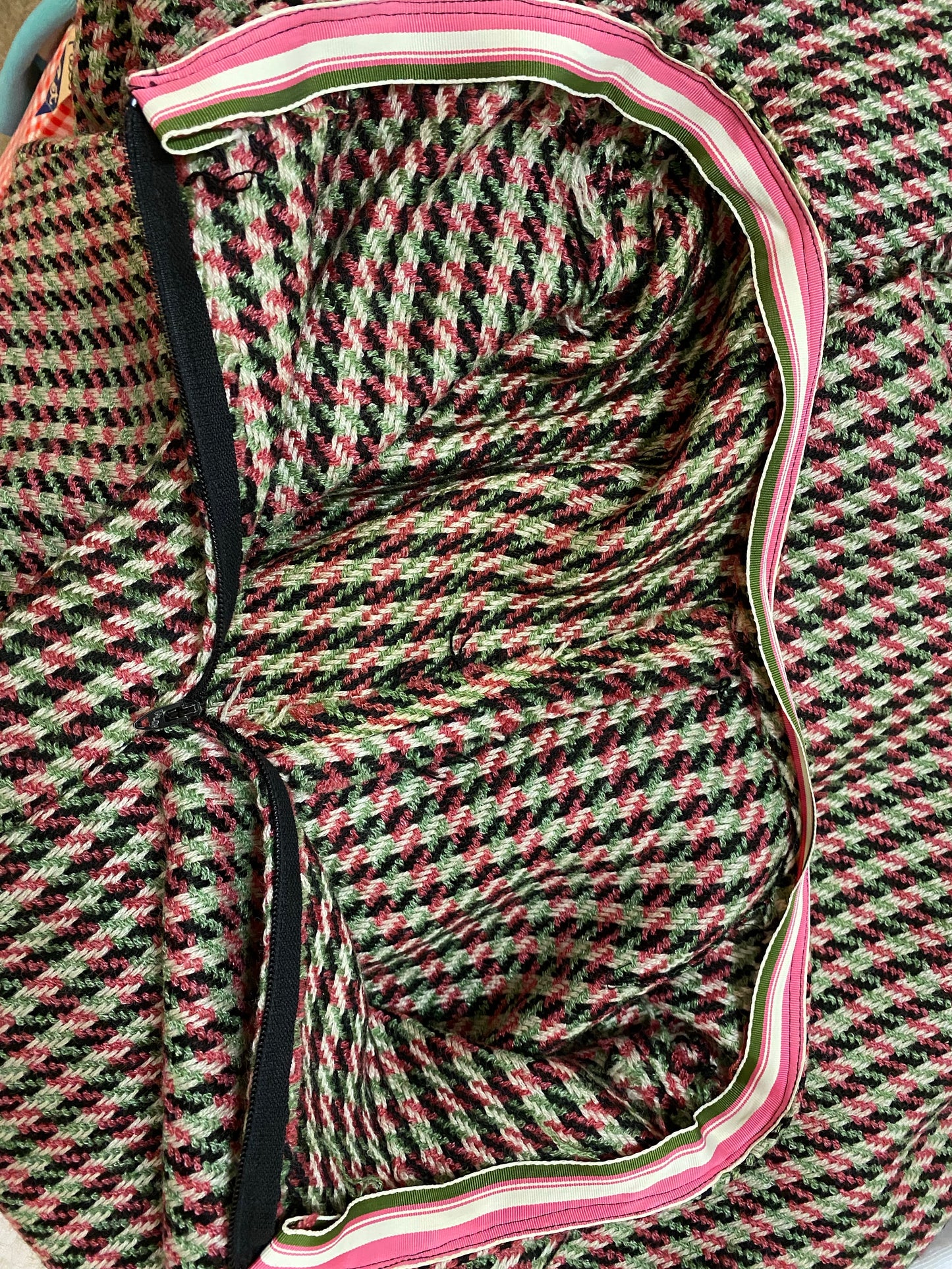 70's Technicolor Houndstooth Insane Palazzo Bottoms (28"W)
