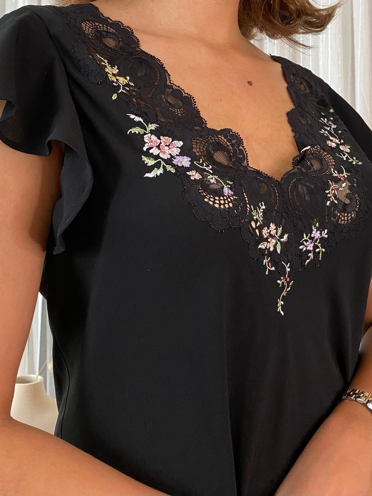 Black Long Floral Gown