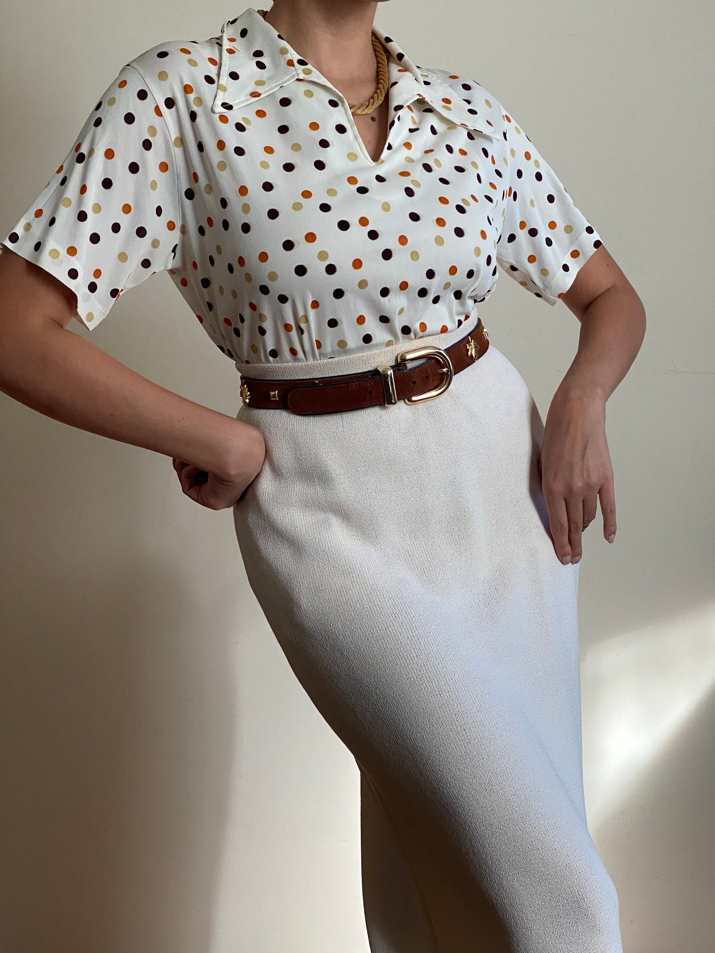 70's Polka Dot Top (M)