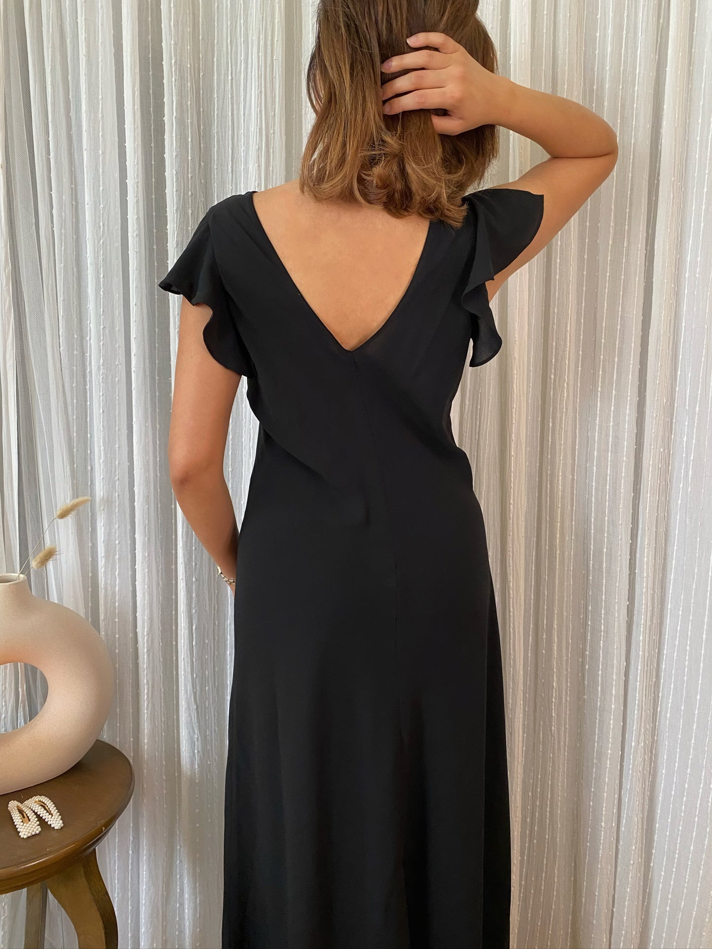 Black Long Floral Gown
