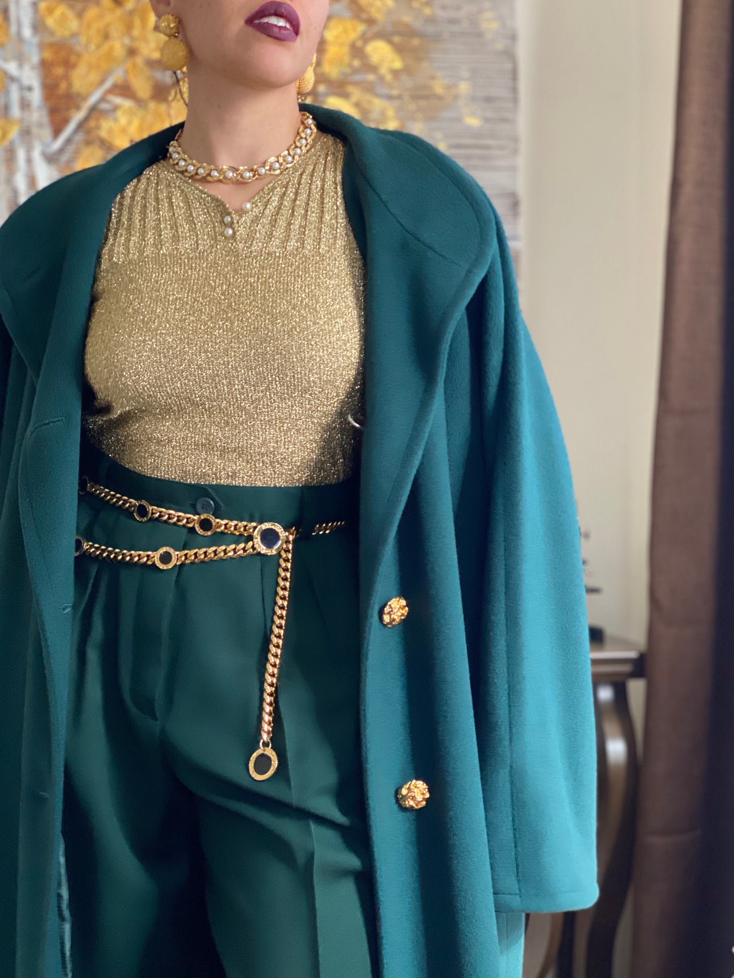 80's Cashmere blend Emerald Winter Coat (12)