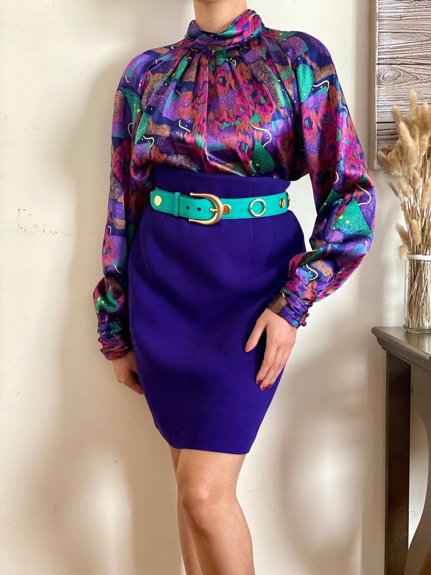 High Waisted Knee  Length Skirt (40)