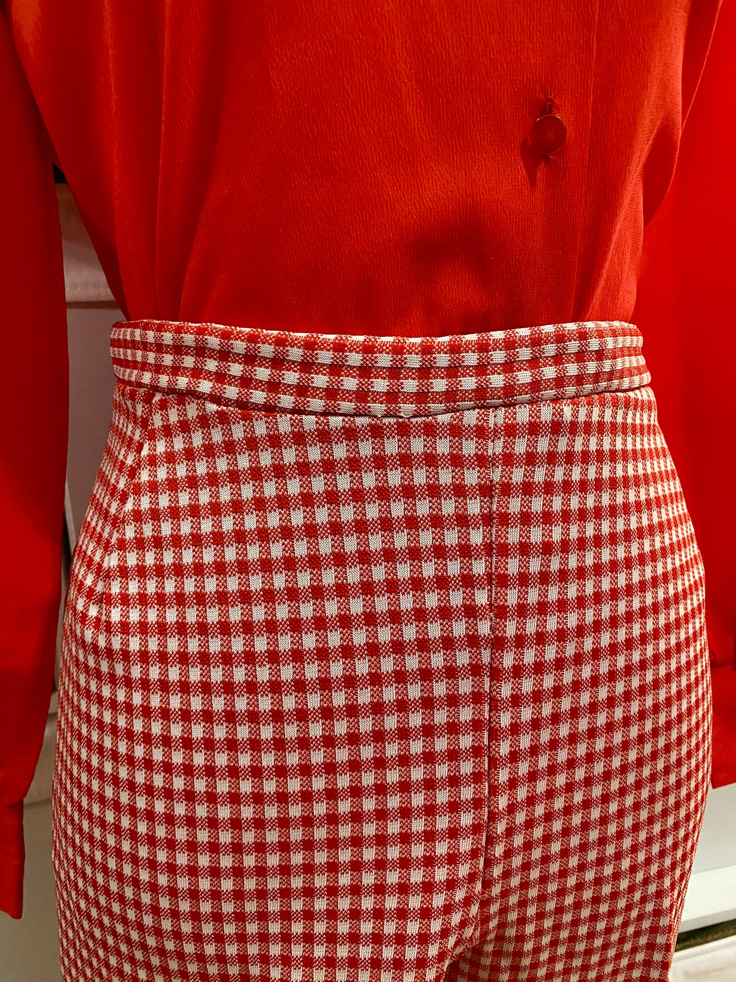 70’s Patchwork Gingham 2-Piece Set (S-M)