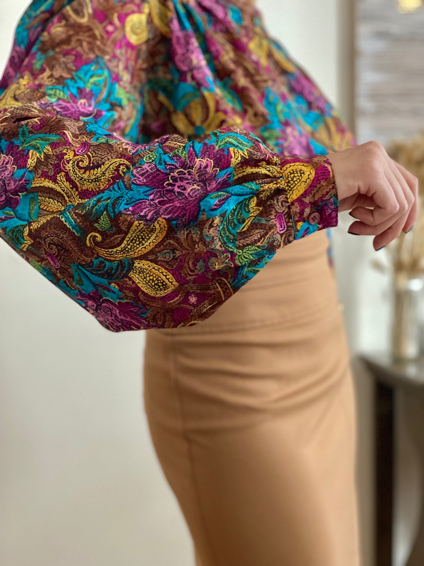 80's Abstract Paisley Blouse  (16)