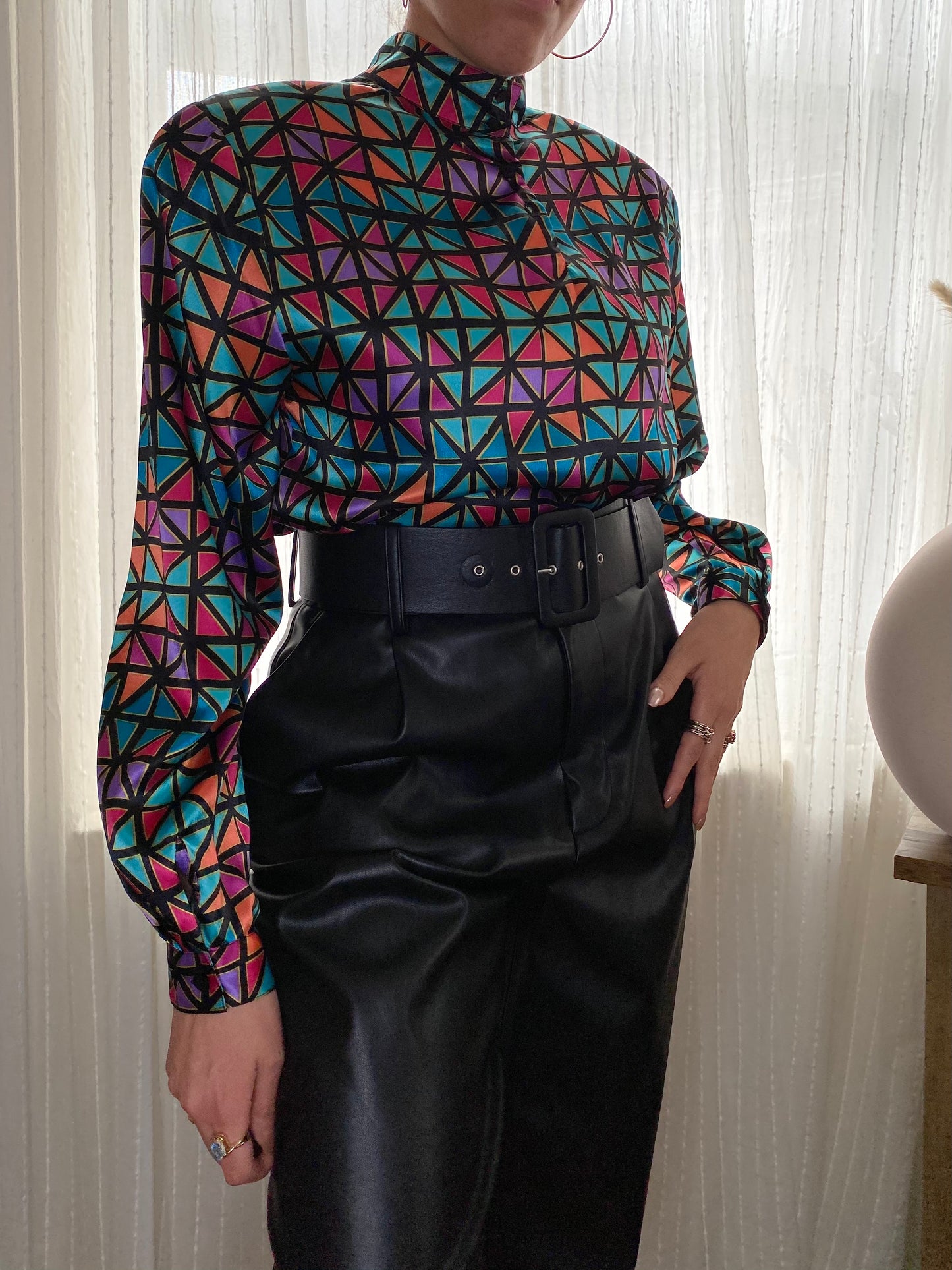 Colorful Geometric Print Long Sleeve