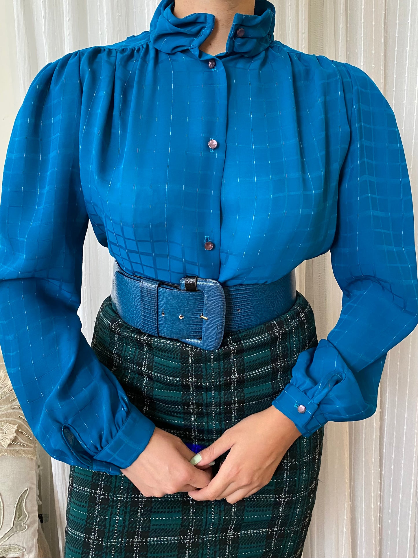 Teal Long Sleeve Blouse