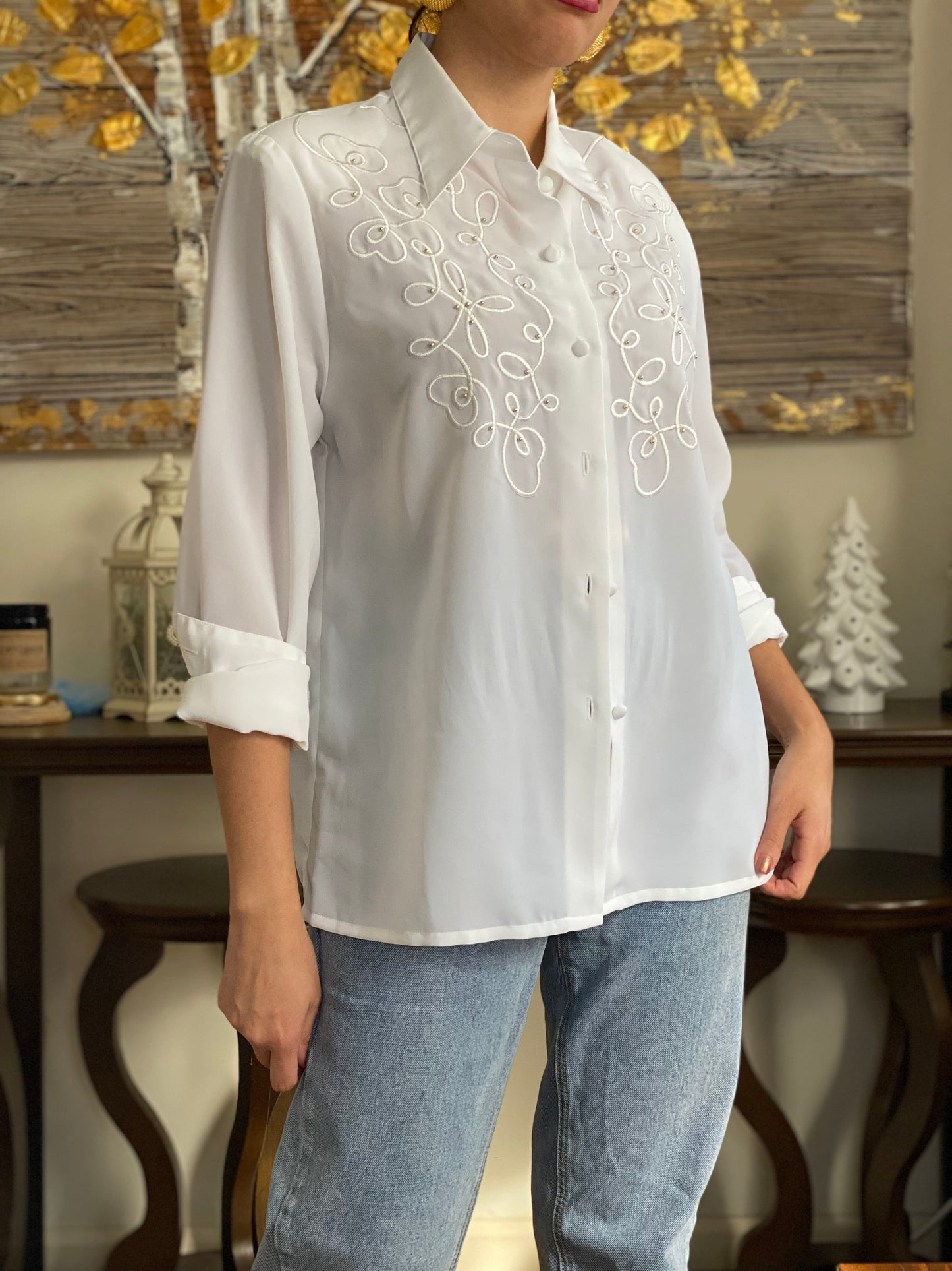 Swirl Design Long Sleeve Blouse (10)