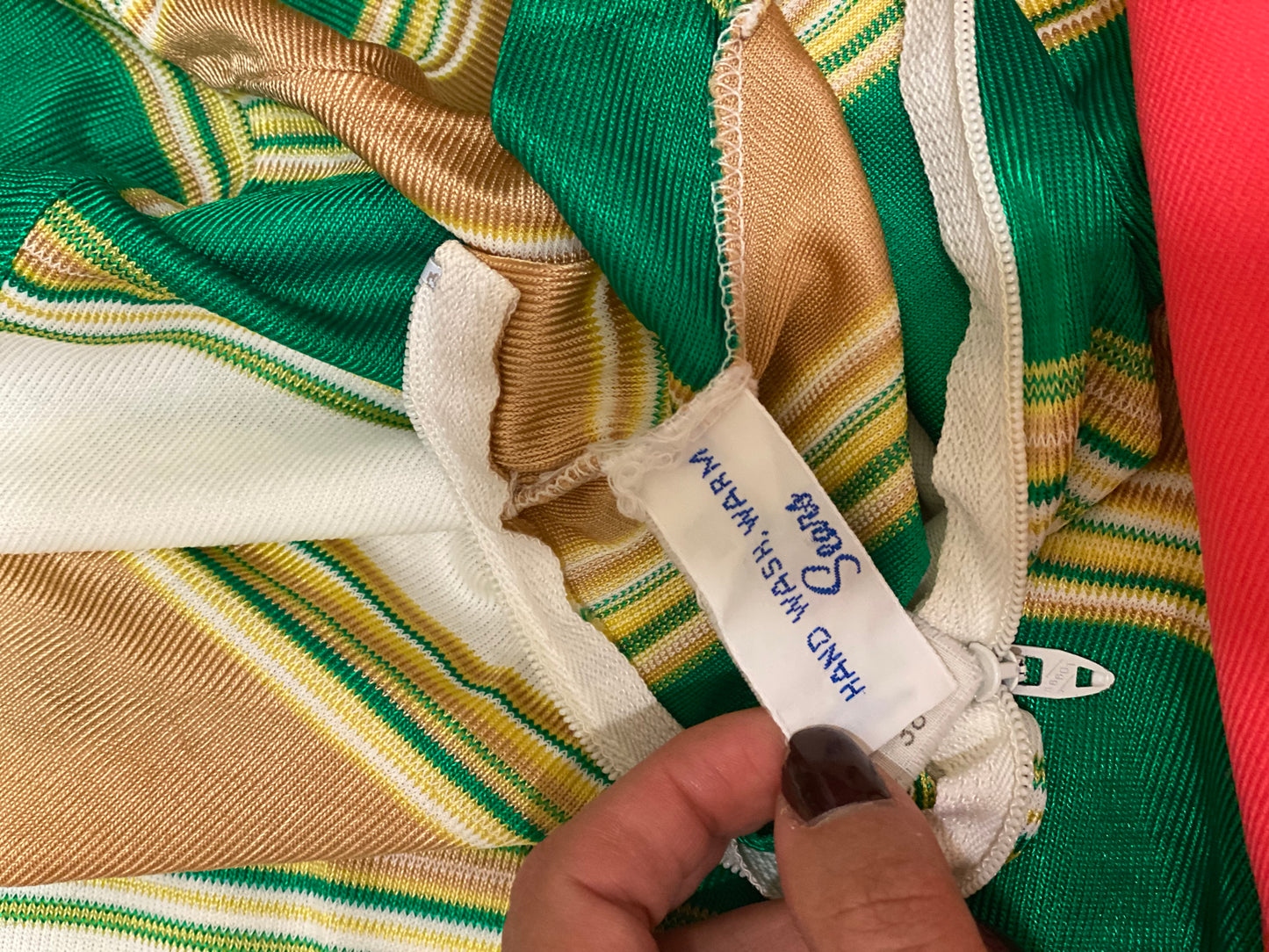 70's Striped Turtleneck Long Sleeve Top (M)
