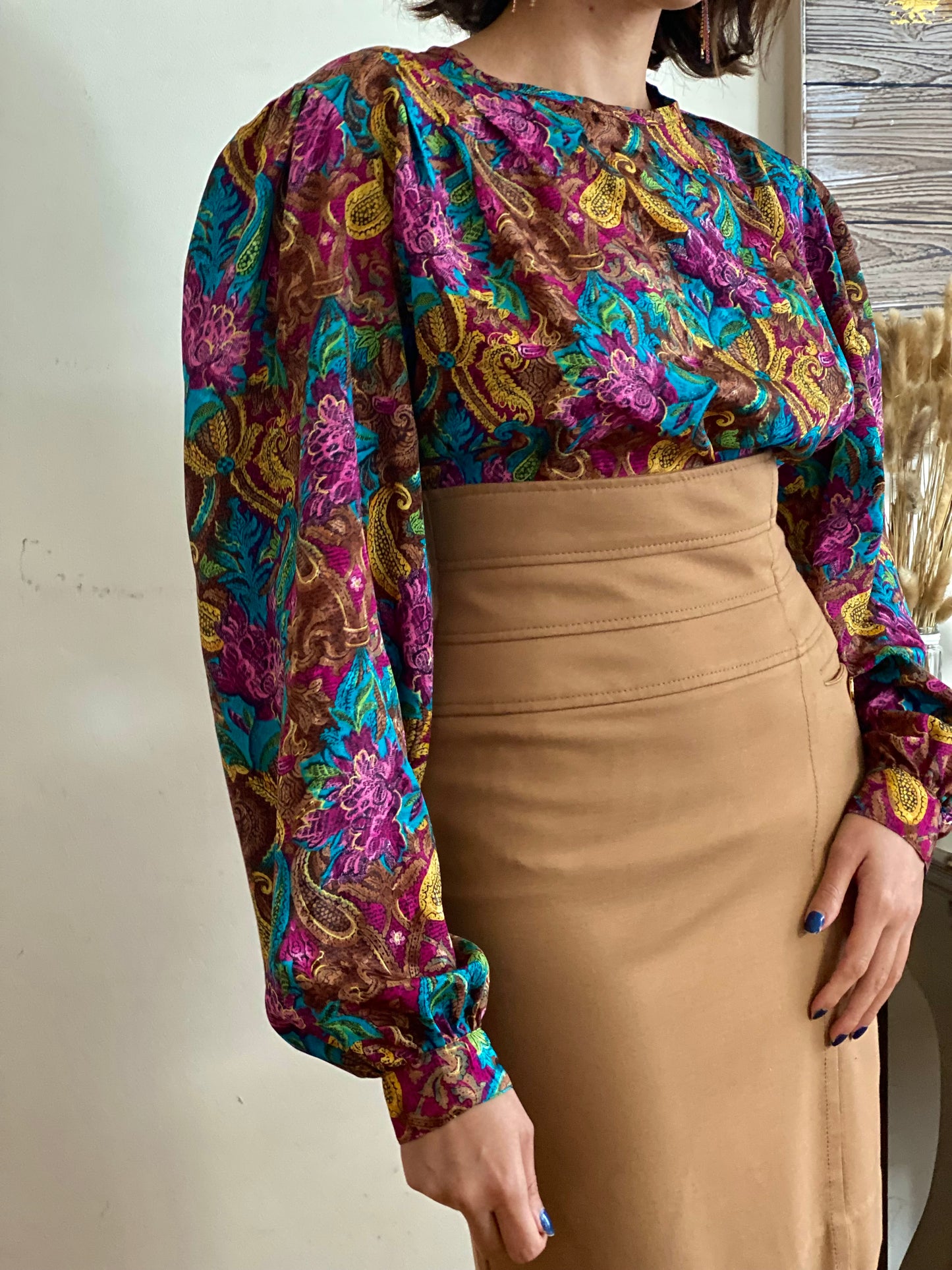 80's Abstract Paisley Blouse  (16)