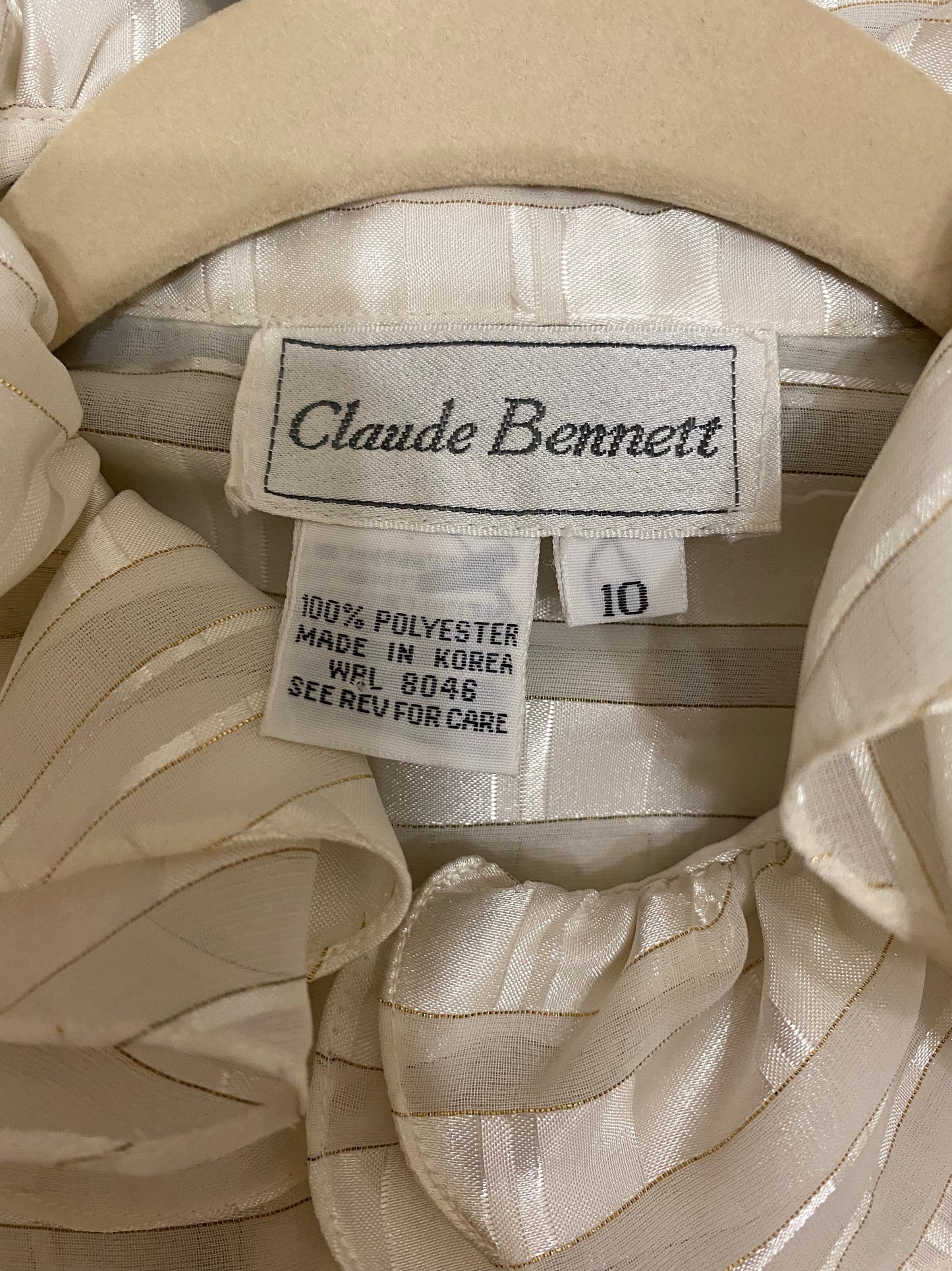 Elegant Ruffle high mock neck puffy Secretary Career Style blouse