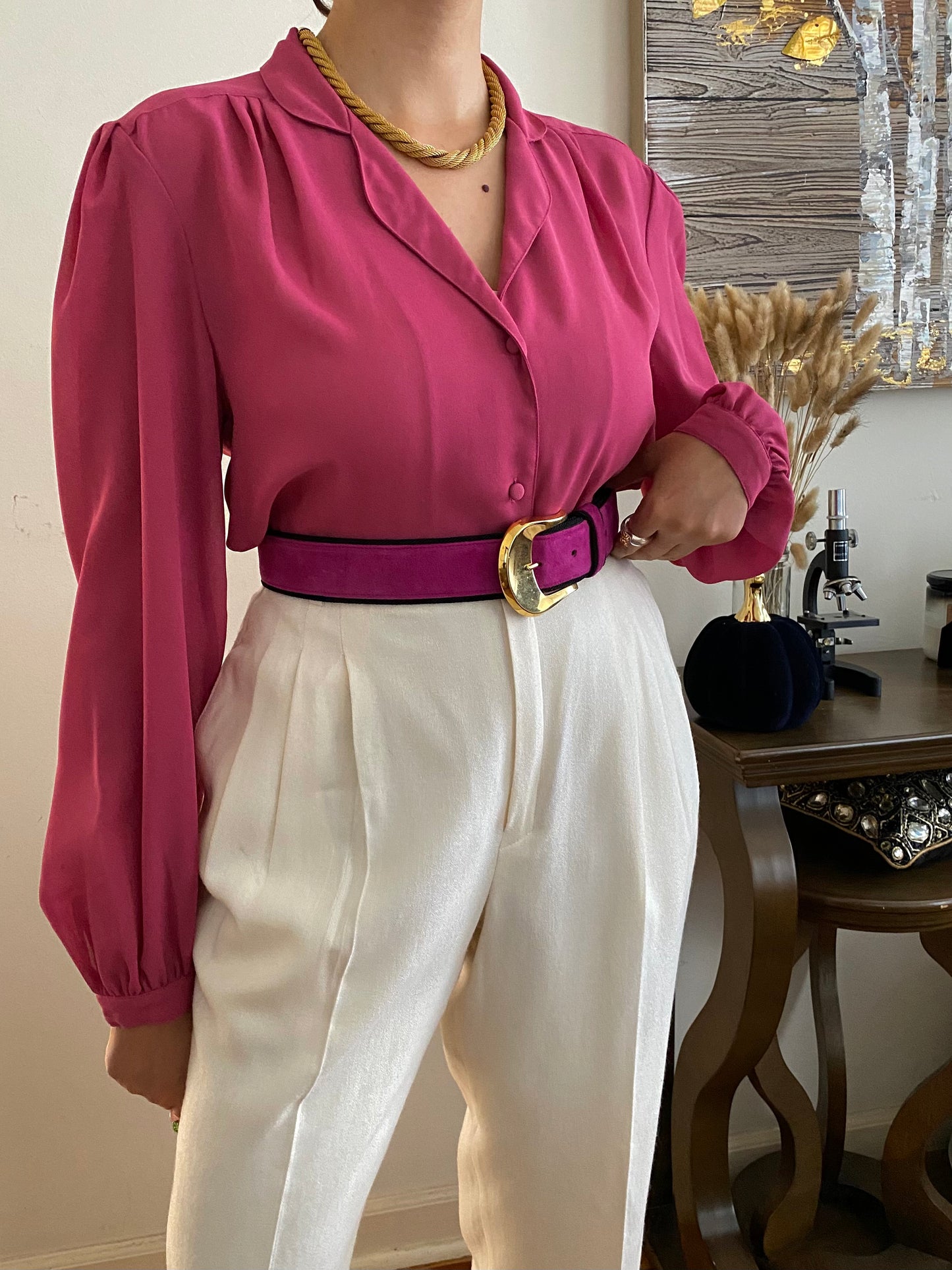 Shirt Collar long sleeve blouse