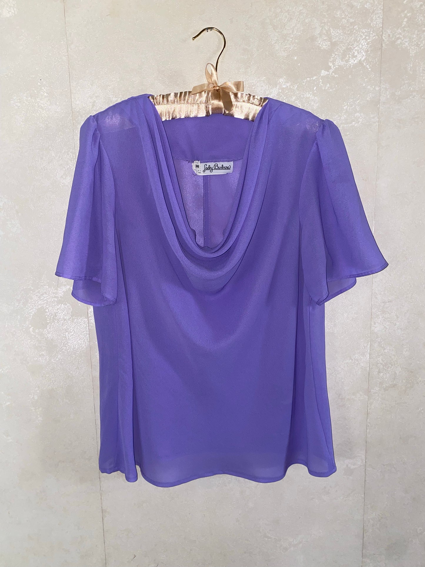 Cowl Neck Bell Short Sleeve Blouse