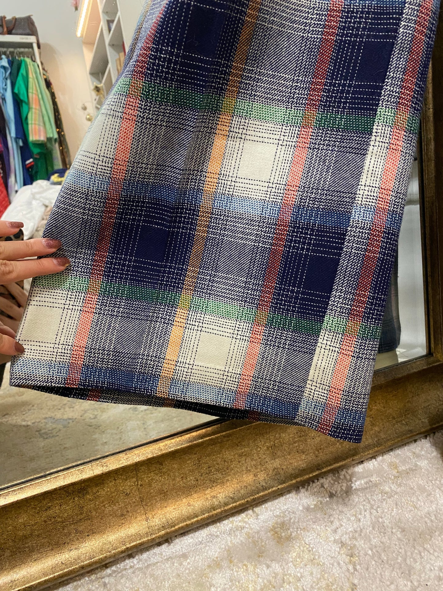70’s Faded/Gradient Plaid Bell Bottoms (M-28"W)