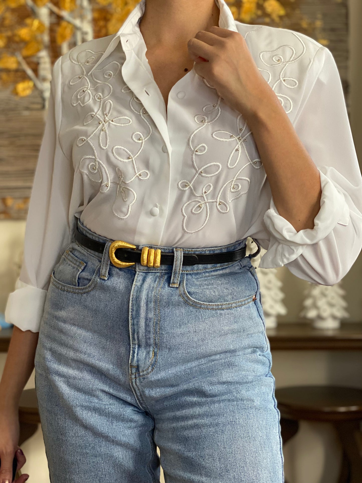Swirl Design Long Sleeve Blouse (10)