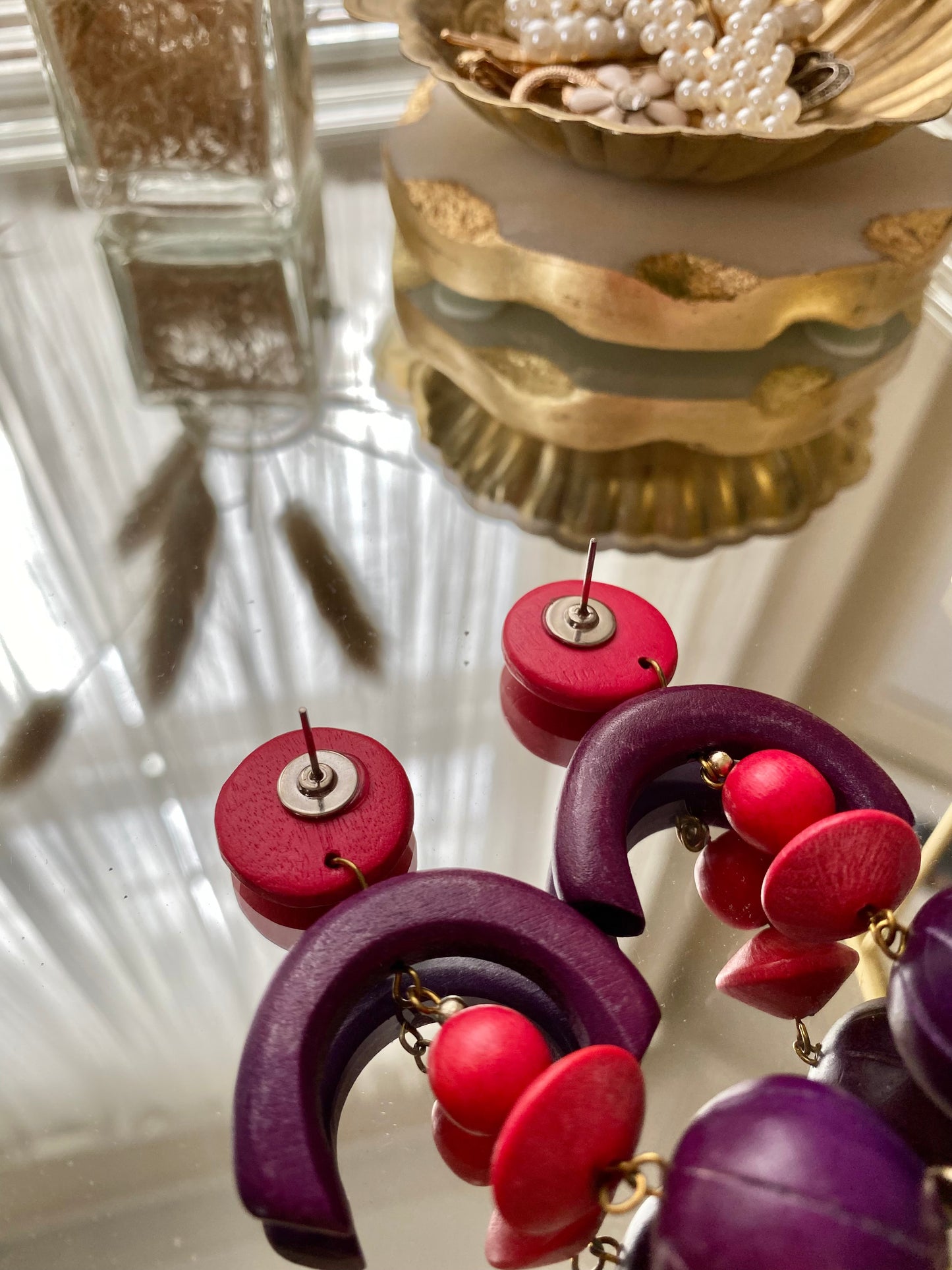 80s Geometric Long Earrings