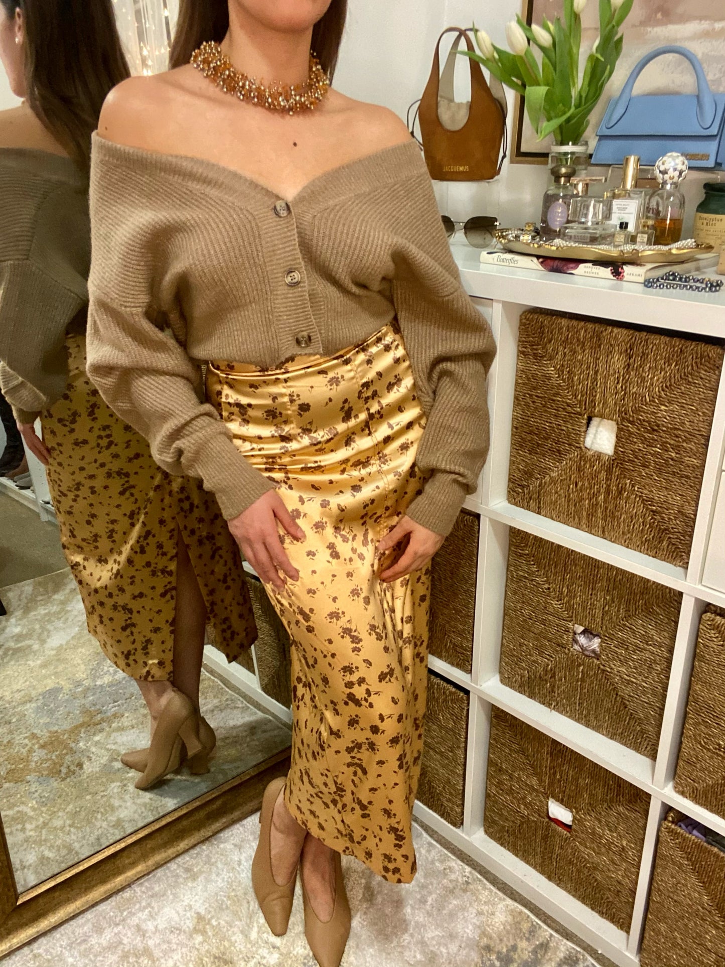 Satin Midi Skirt