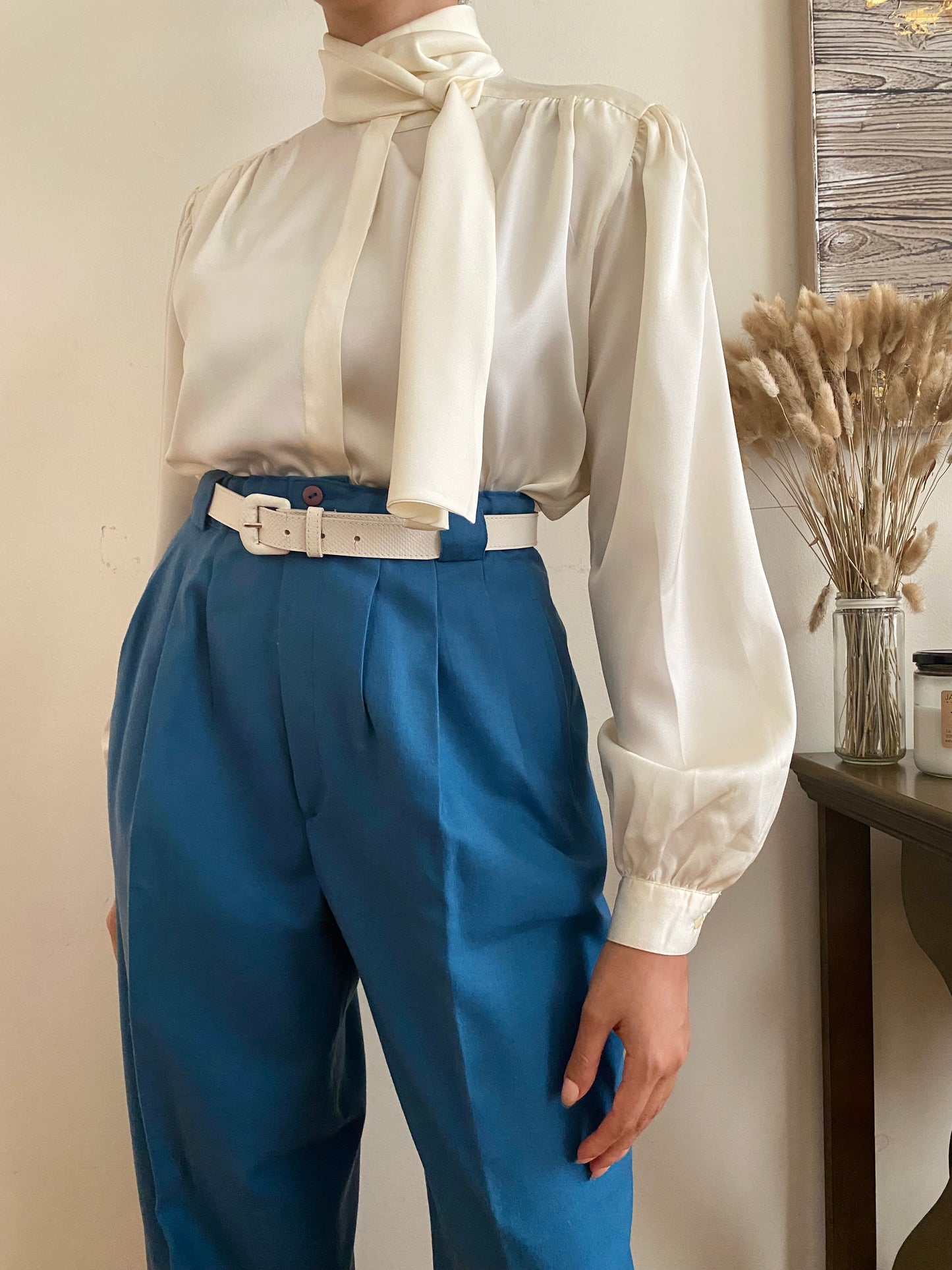 Business Essential White Bow-Tie Blouse