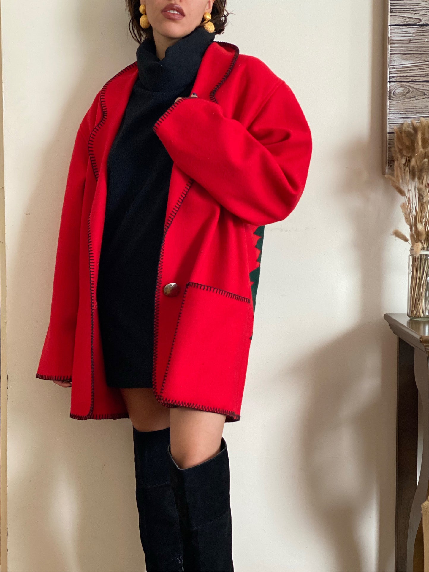 80’s Husky/wolf Oversized Jacket (L)