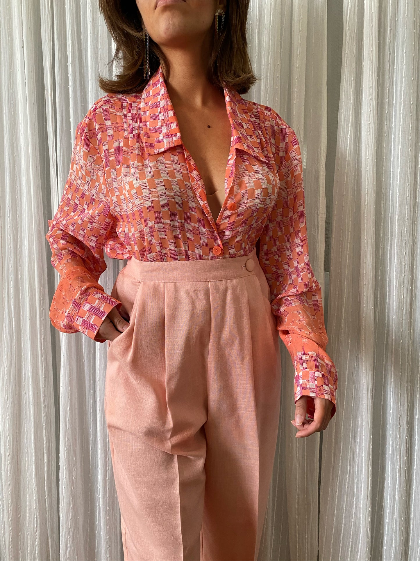 Abstract Long Sleeve Blouse