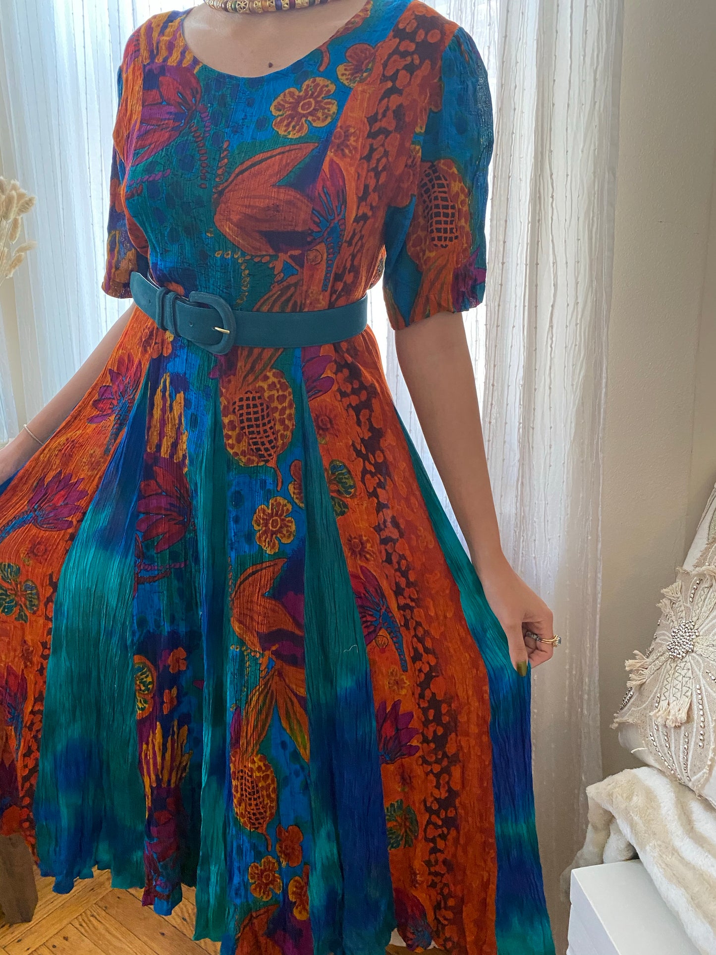 Fruity Abstract Print Maxi Dress