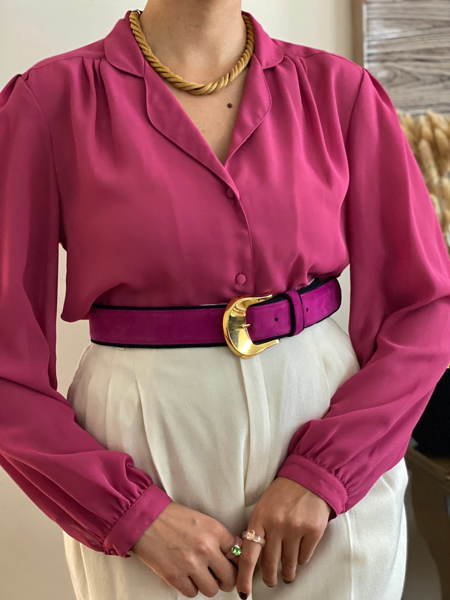Shirt Collar long sleeve blouse