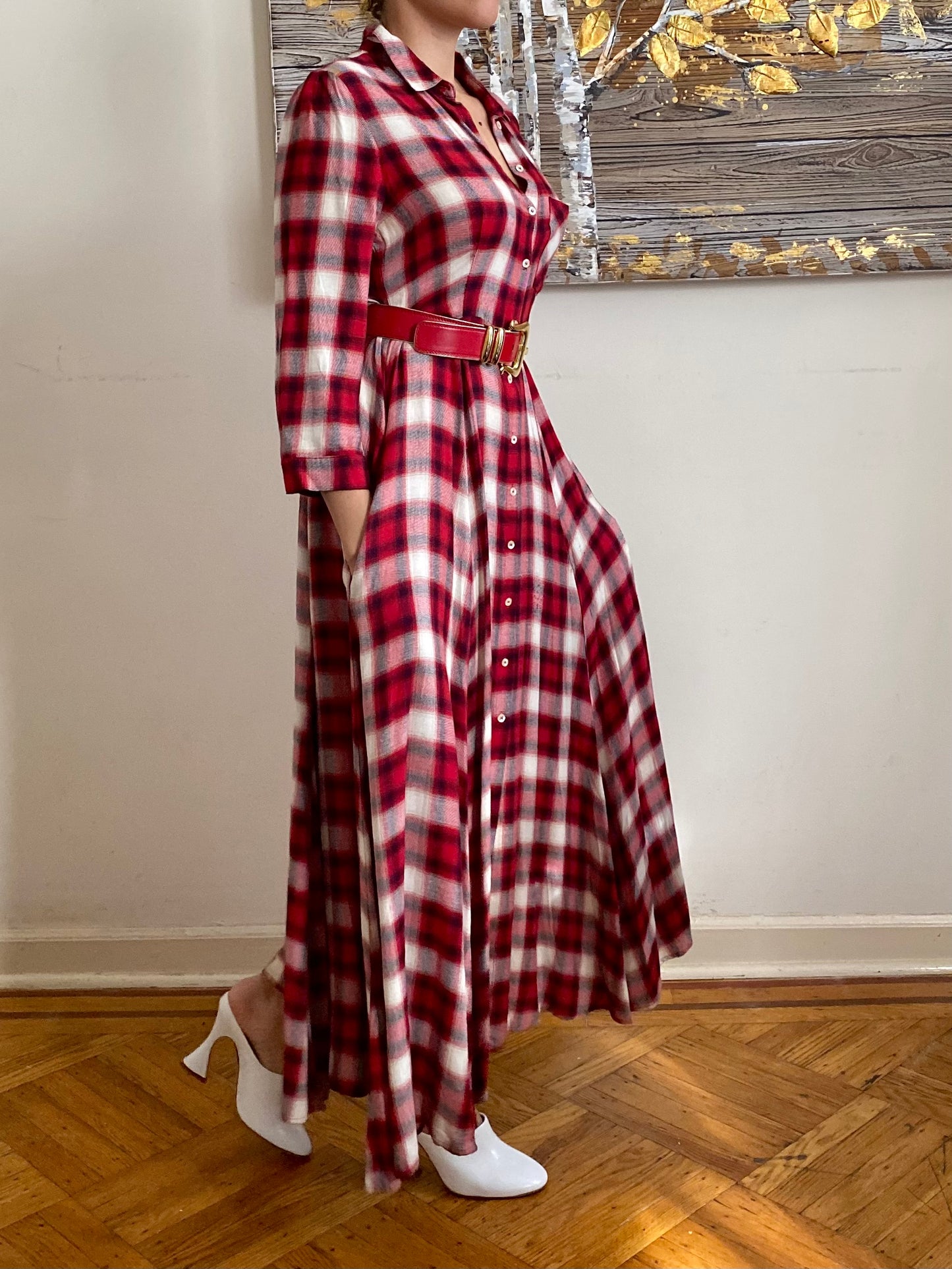 Plaid Maxi Dress (L)