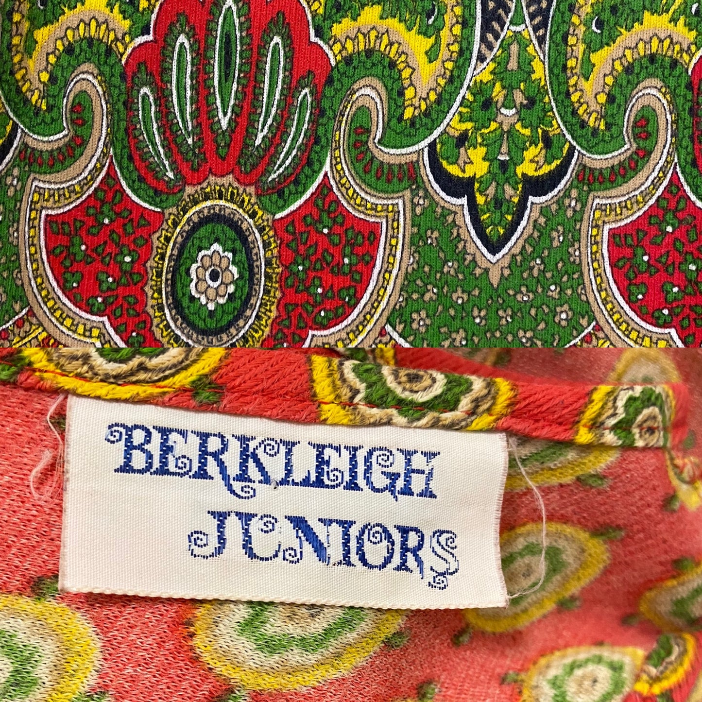 60's Psychedelic 2-Piece Set - Wide Leg Jumpsuit & Duster (S)