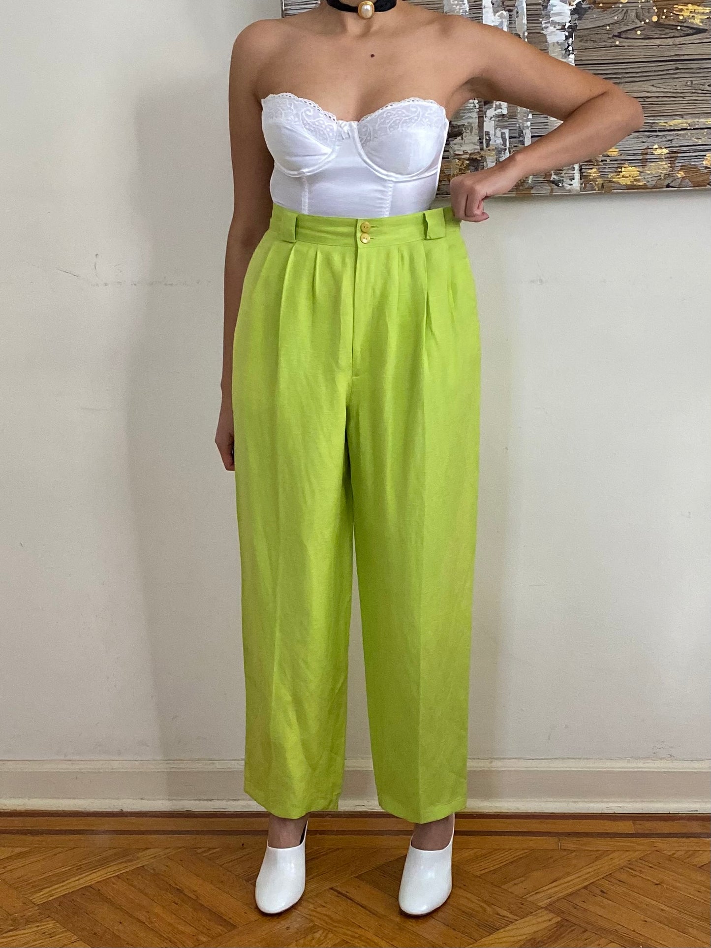 80's Ultra High Rise Linen Trousers (10)
