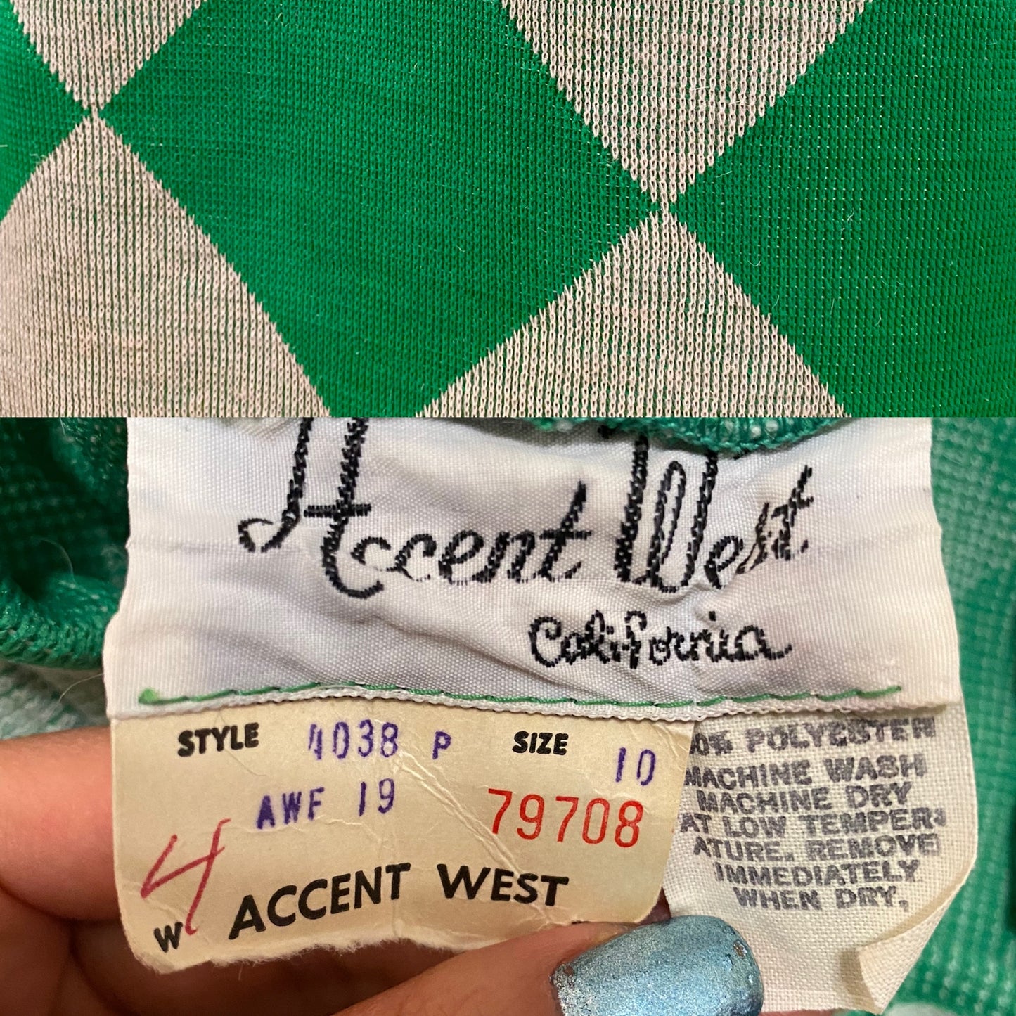 70's Diamond High Rise Bell Bottom (S-M)