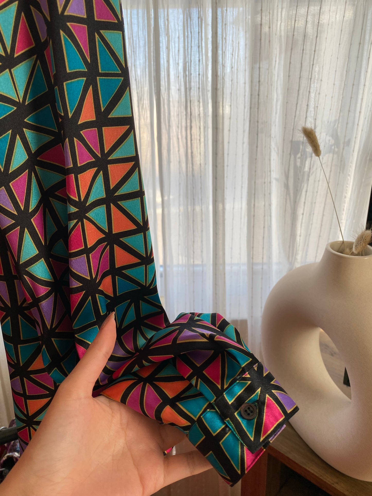Colorful Geometric Print Long Sleeve